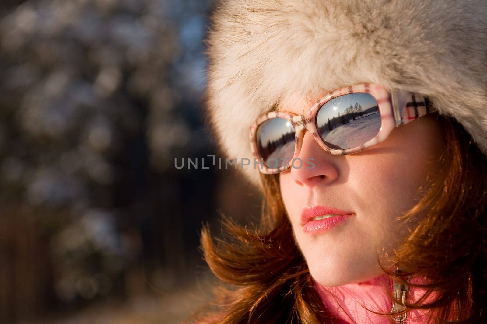 Sunset portrait of beautiful model