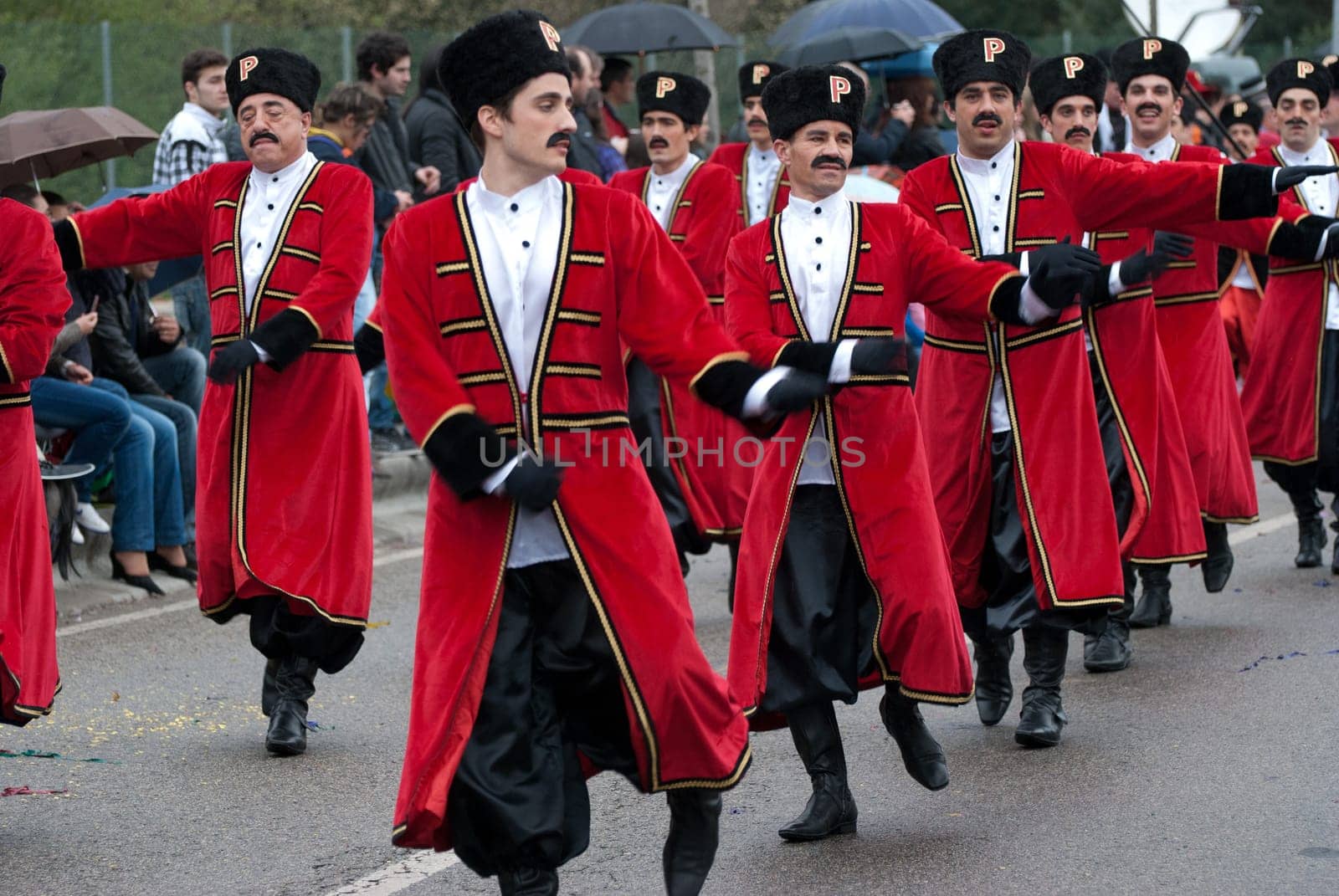OVAR, PORTUGAL - MARCH 8: Group &#039 Pinguins&#039   during the Carnival Parade on March 8, 2011 in Ovar, Portugal.