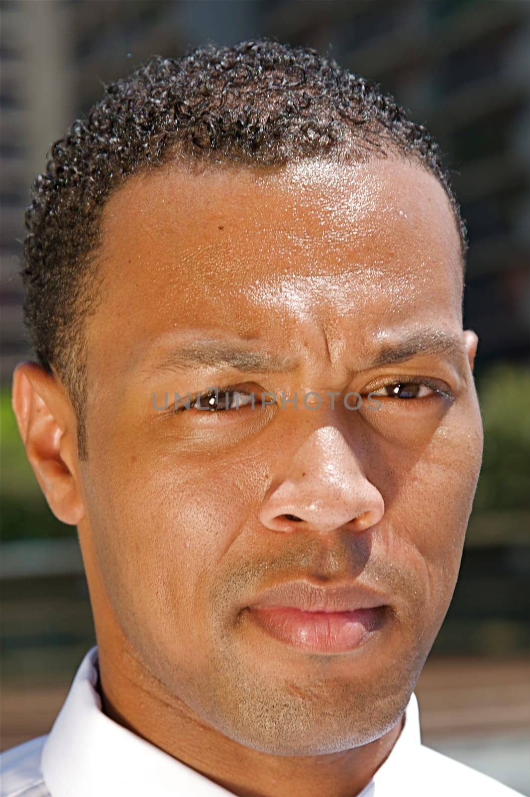 An confident and successful African-American businessman in a power suit