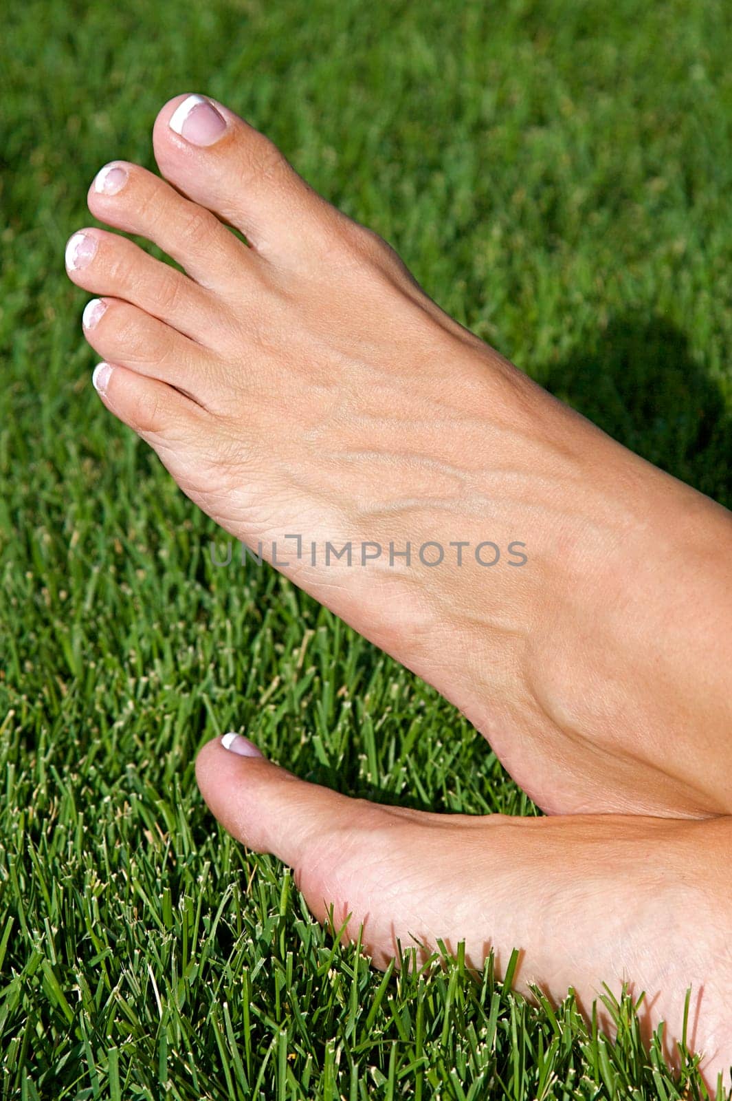 Relaxed feet of a woman laying down