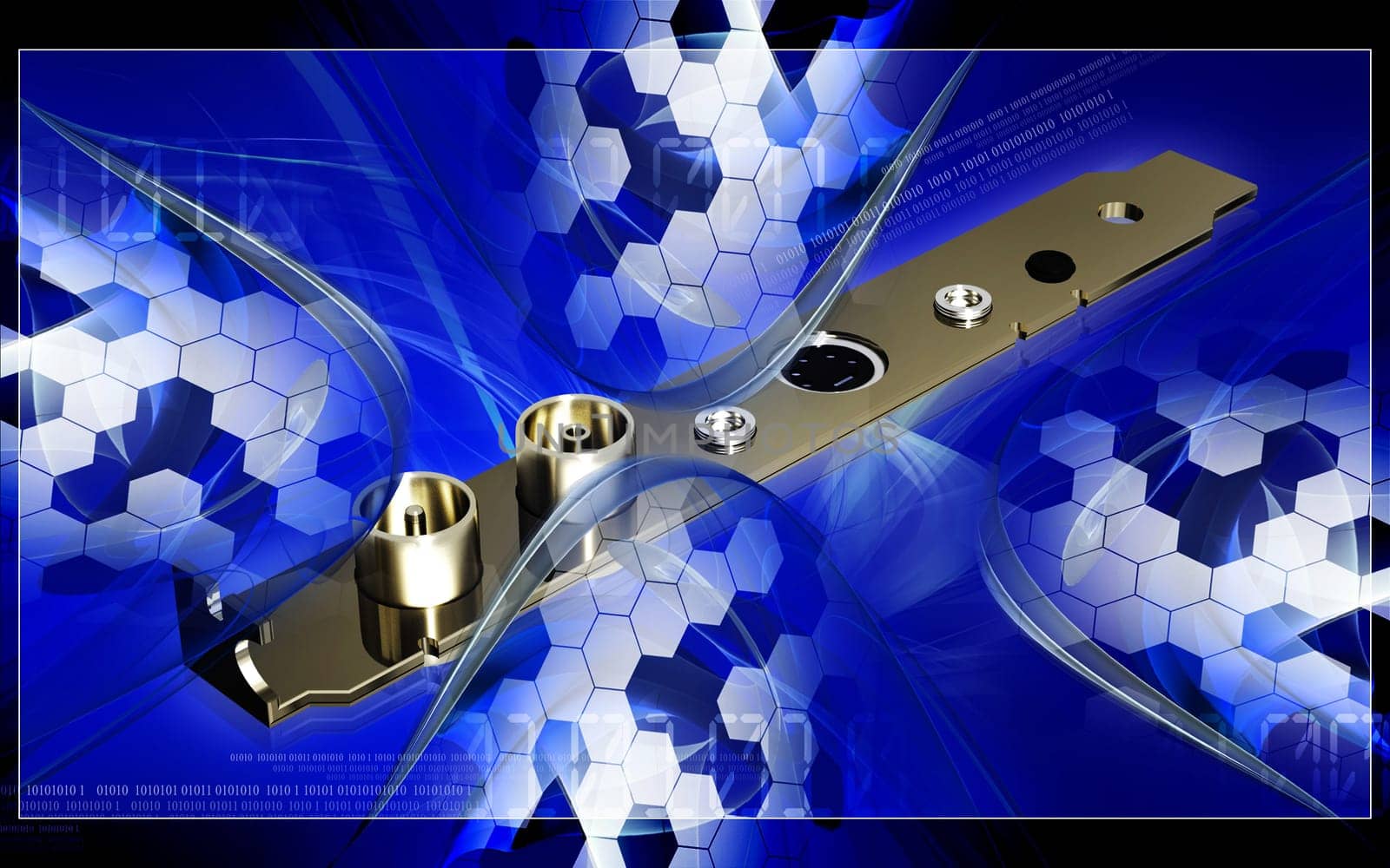 Digital illustration of video capture card in colour background