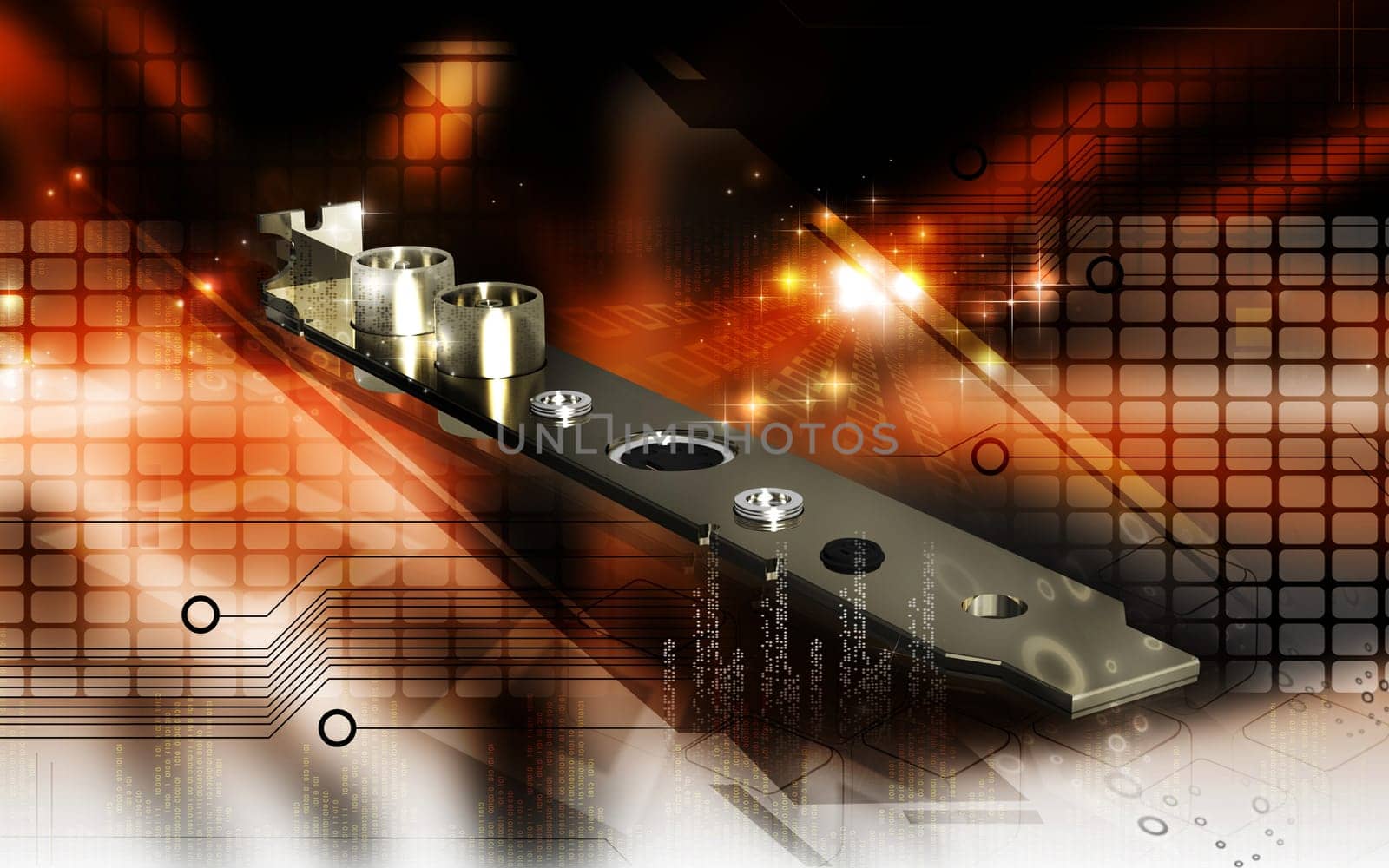Digital illustration of video capture card in colour background