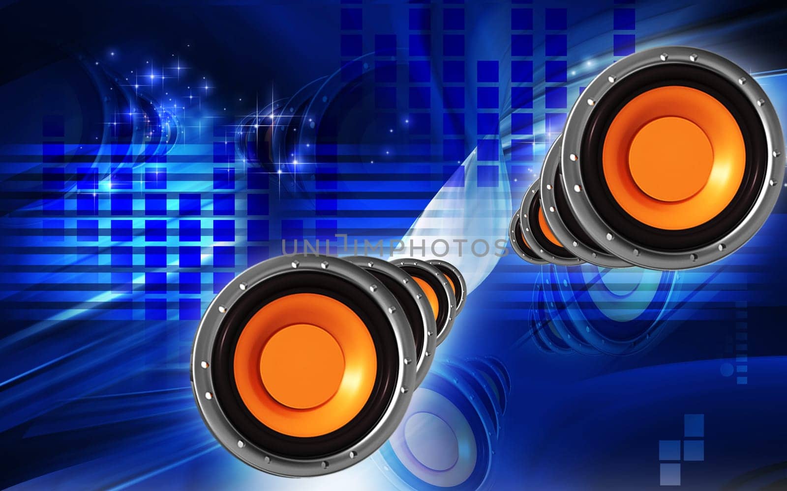 Digital illustration of car stereo in colour background