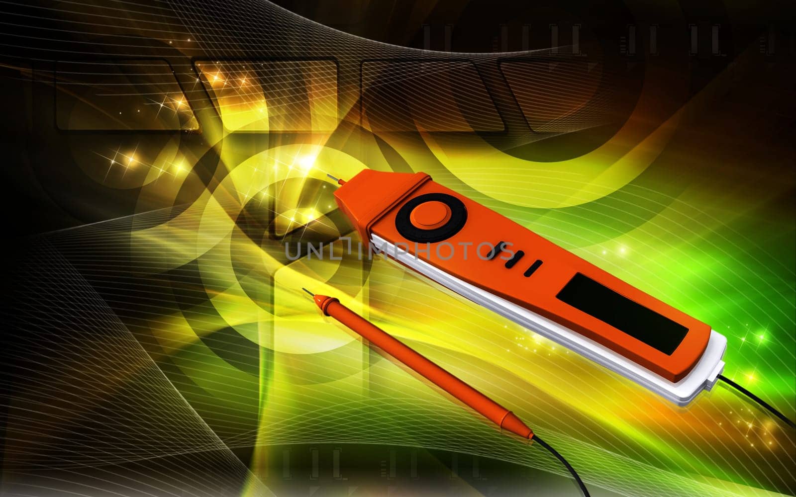 Digital illustration of digital multi mater in colour background