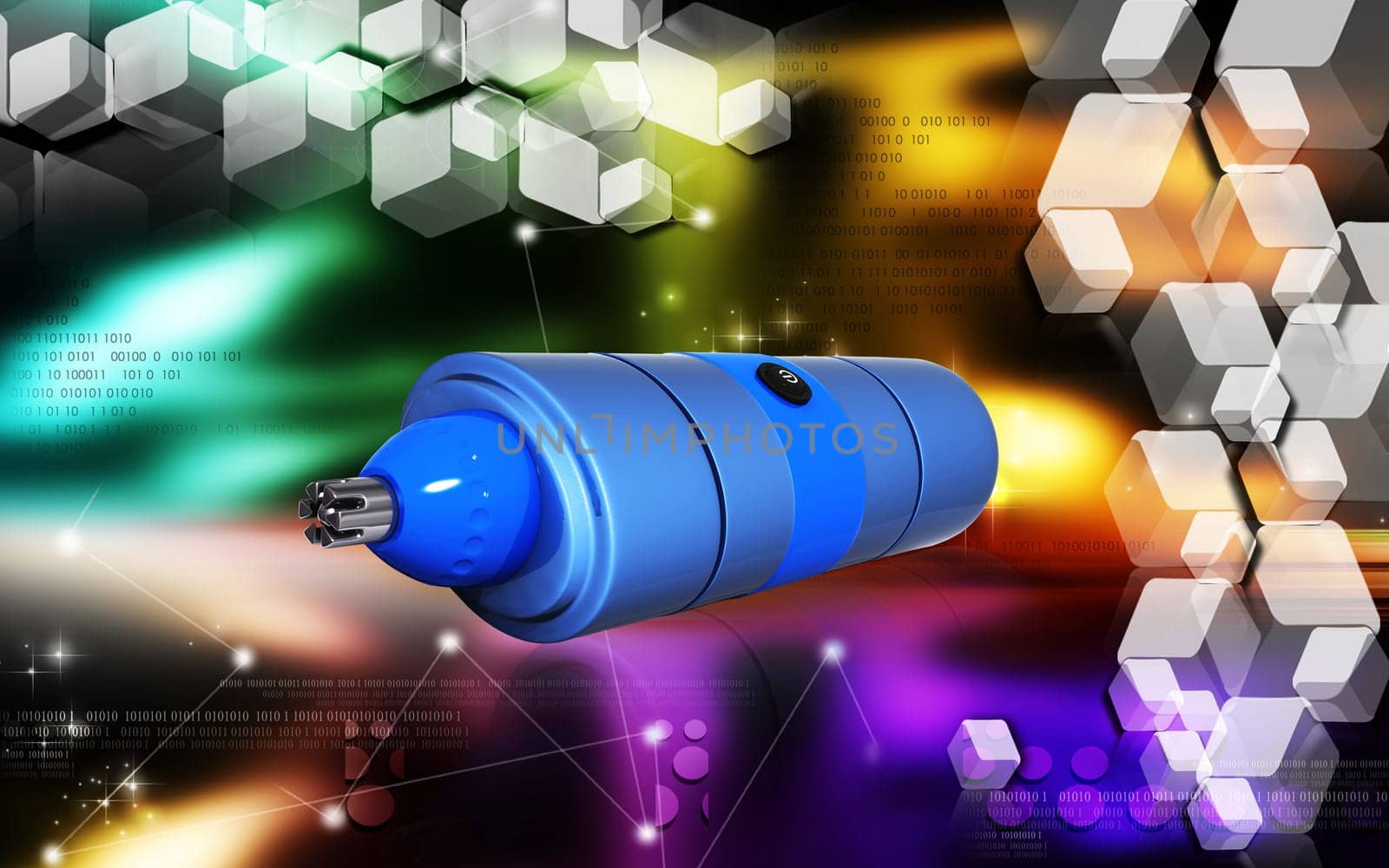 Digital illustration of nose and ear trimmer in colour background