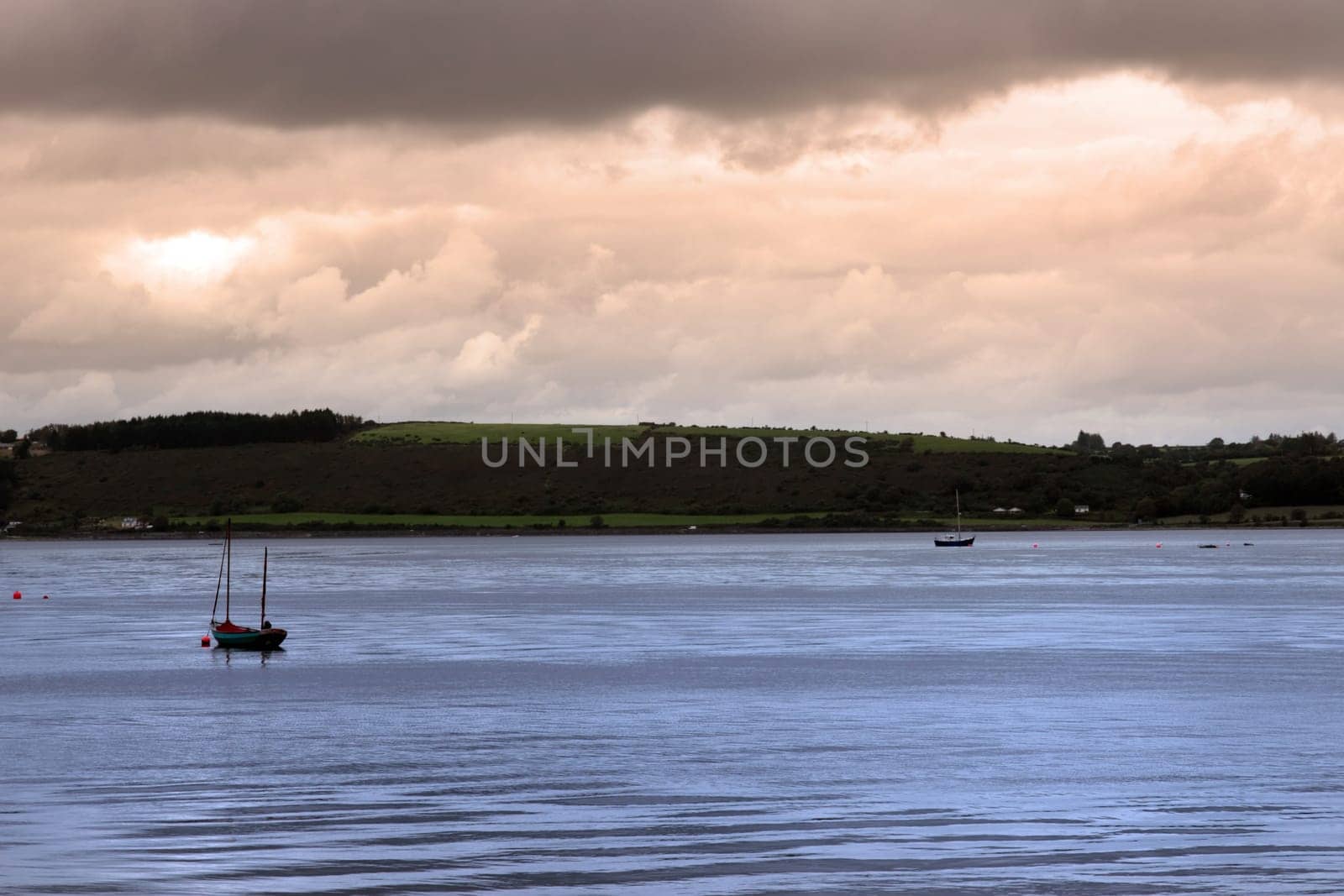 boats on the river edge in youghal a beautiful irish town on the coast