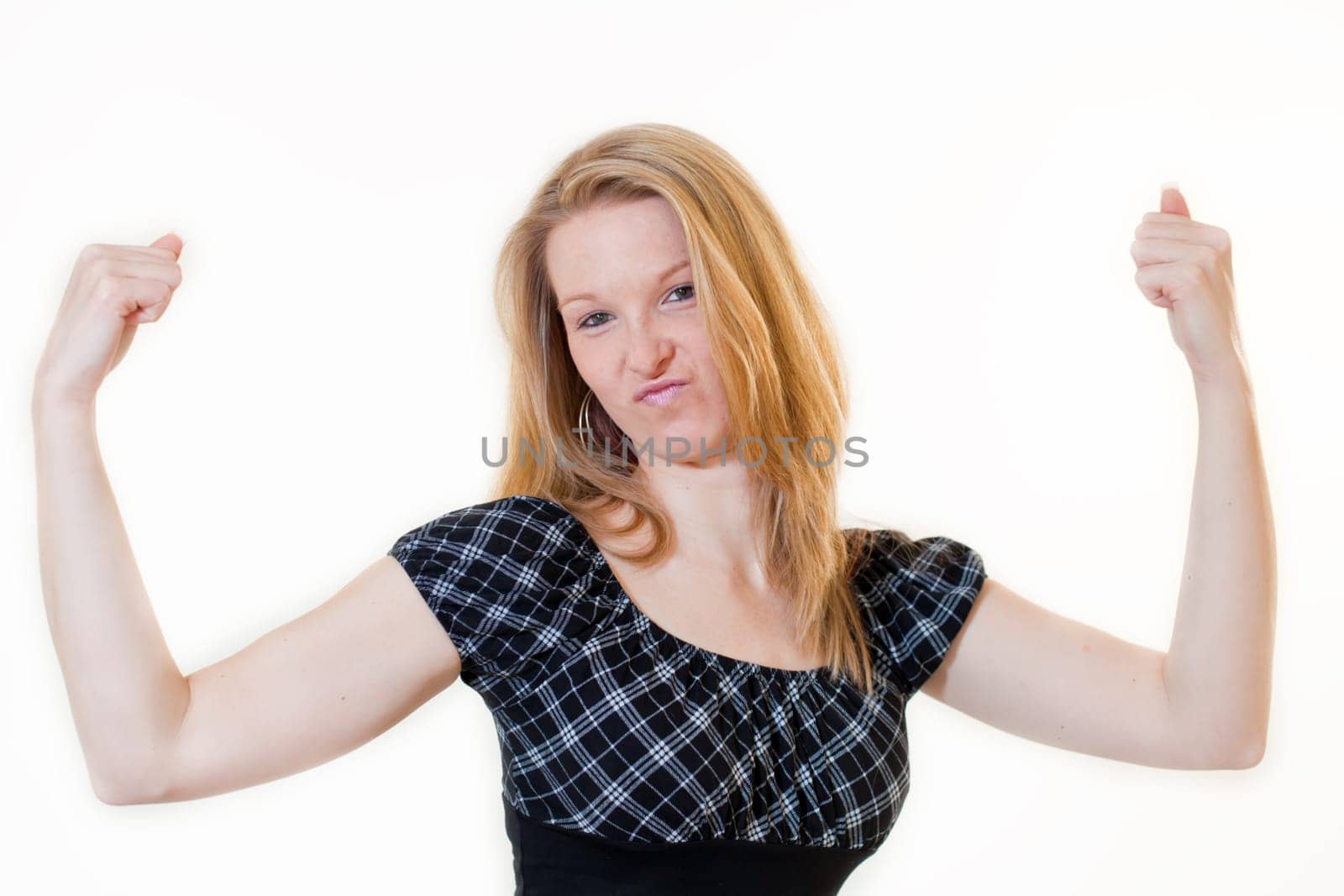 Young woman has strength,endurance and energy