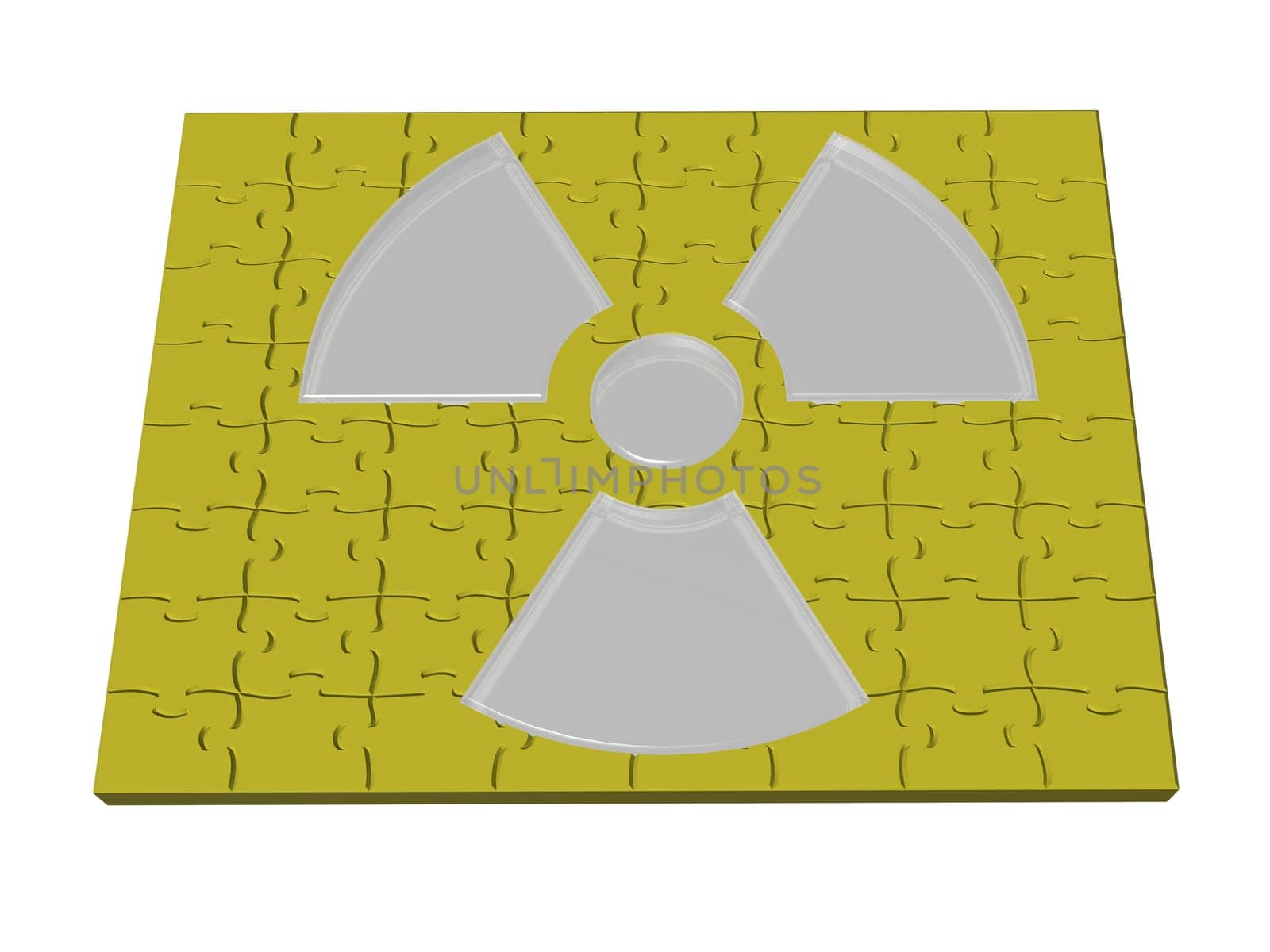 Abstract illustration on the subject of nuclear power - 3D