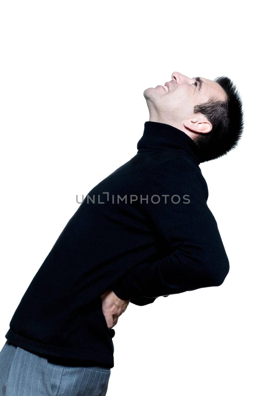 man caucasian backache pain