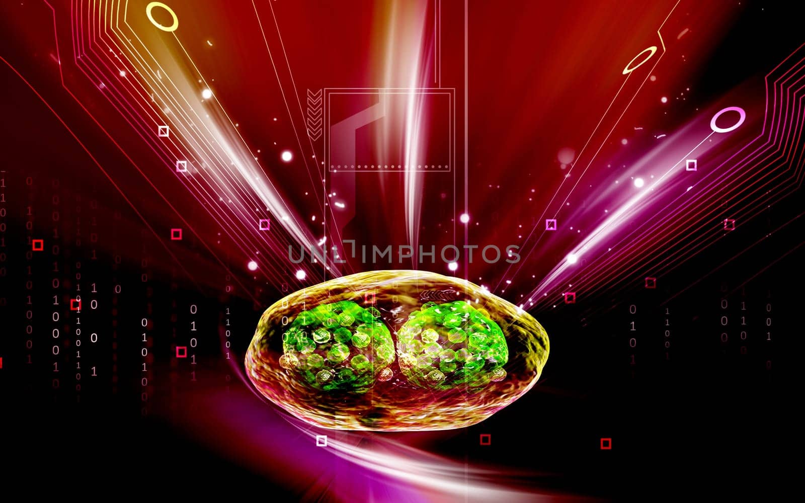 Digital illustration of pox virus in colour background