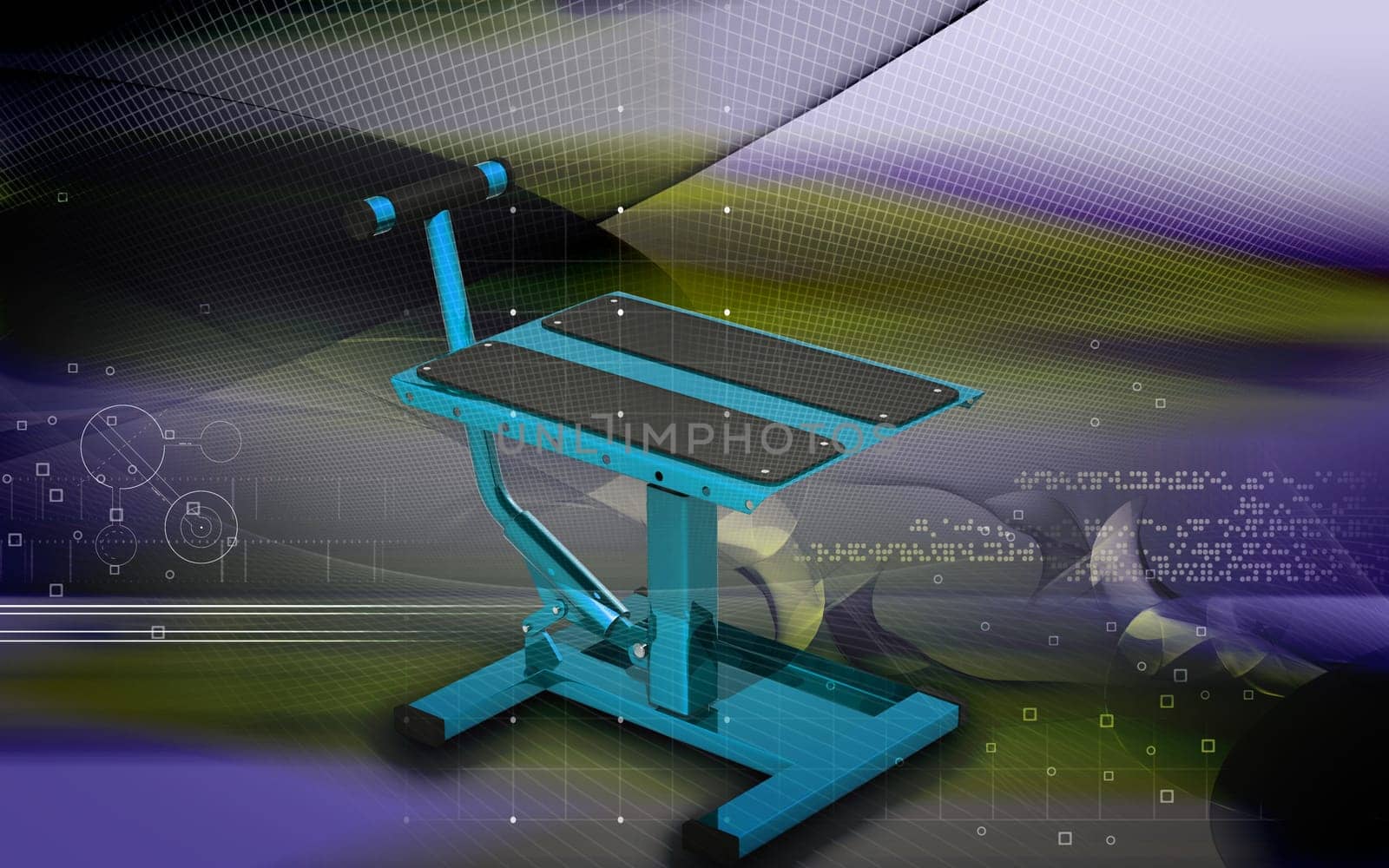 Digital illustration of Bike lift in colour background