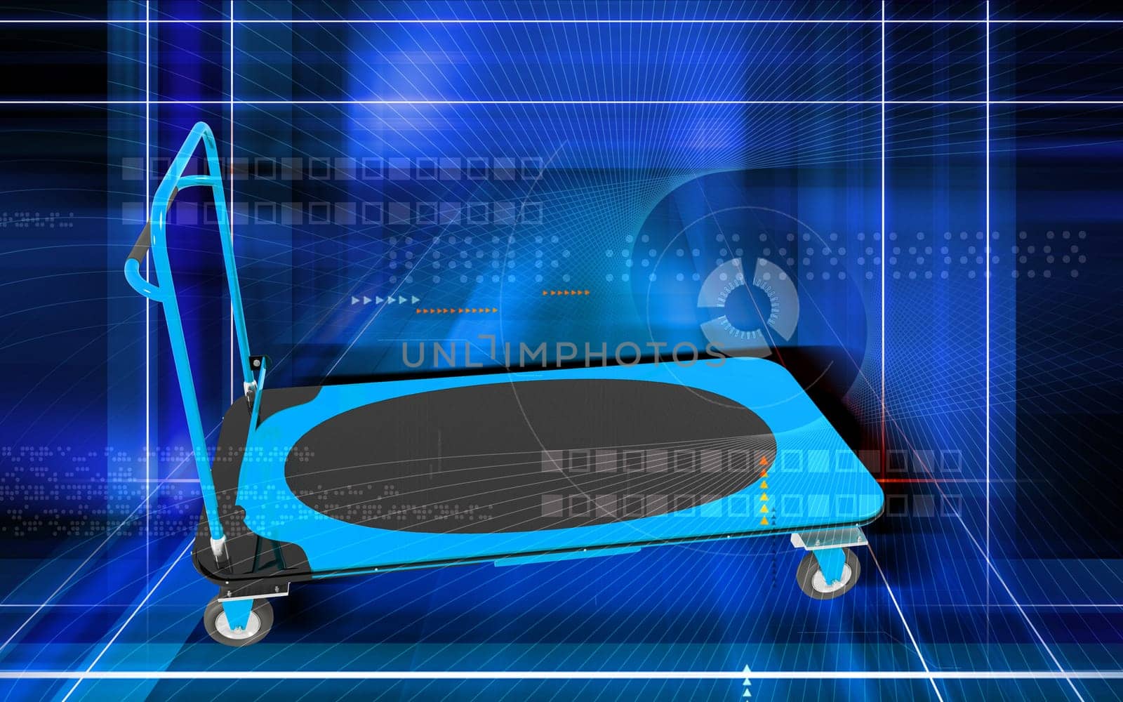 Digital illustration of Platform trolley in colour background