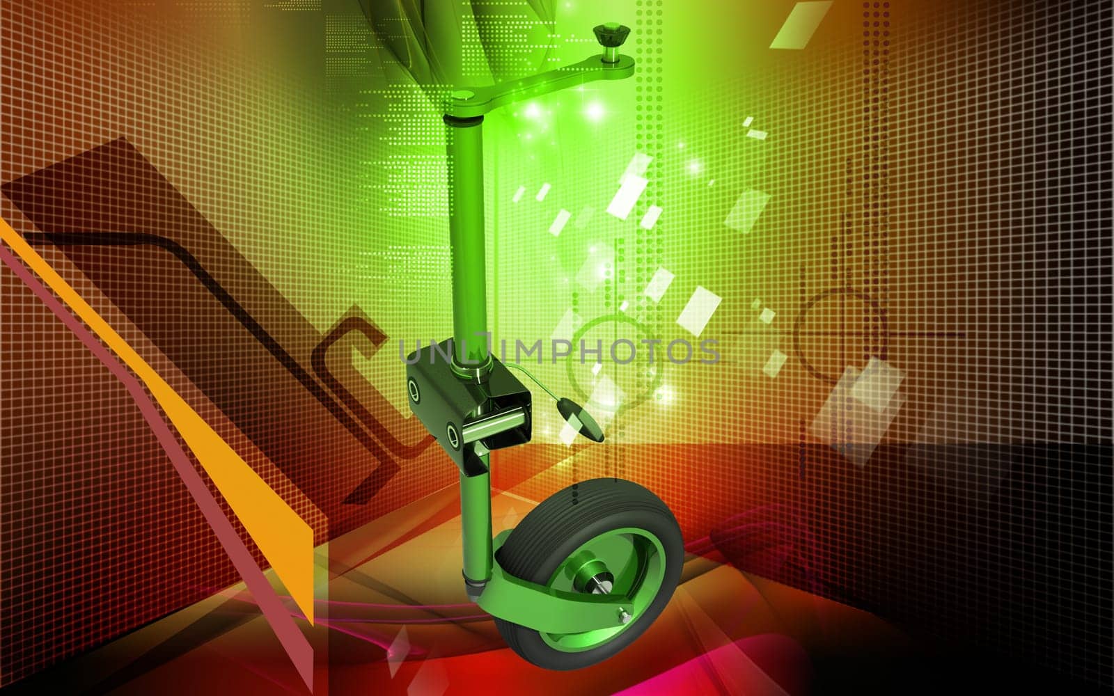 Digital illustration of Jockey wheel in colour background
