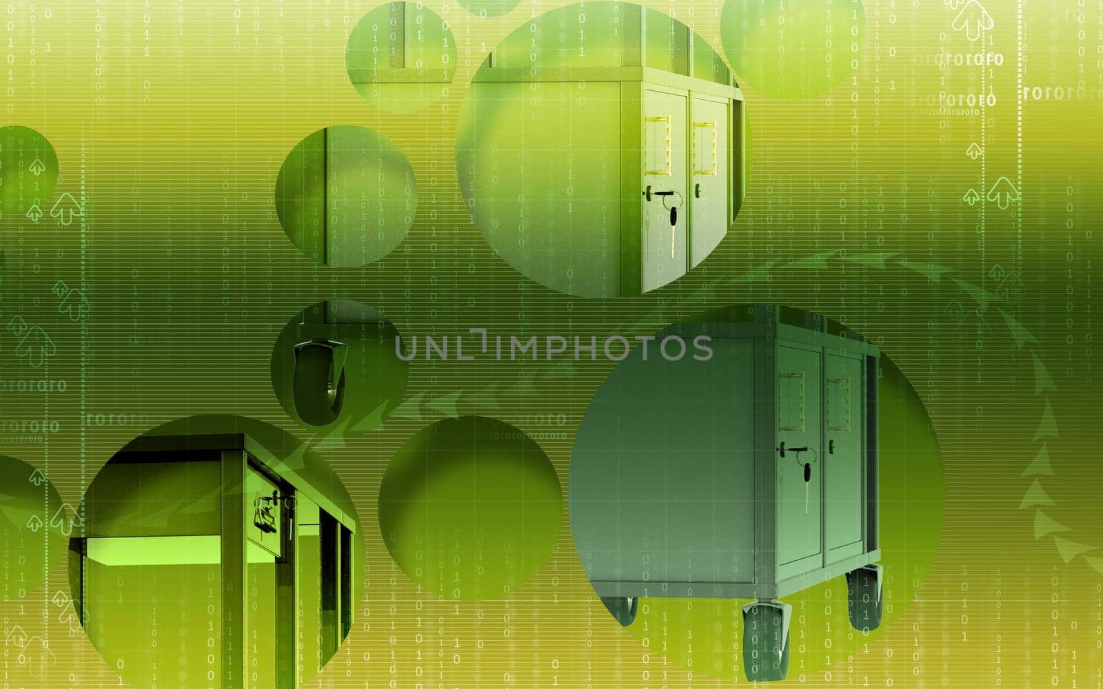 illustration of cabinet in colour background