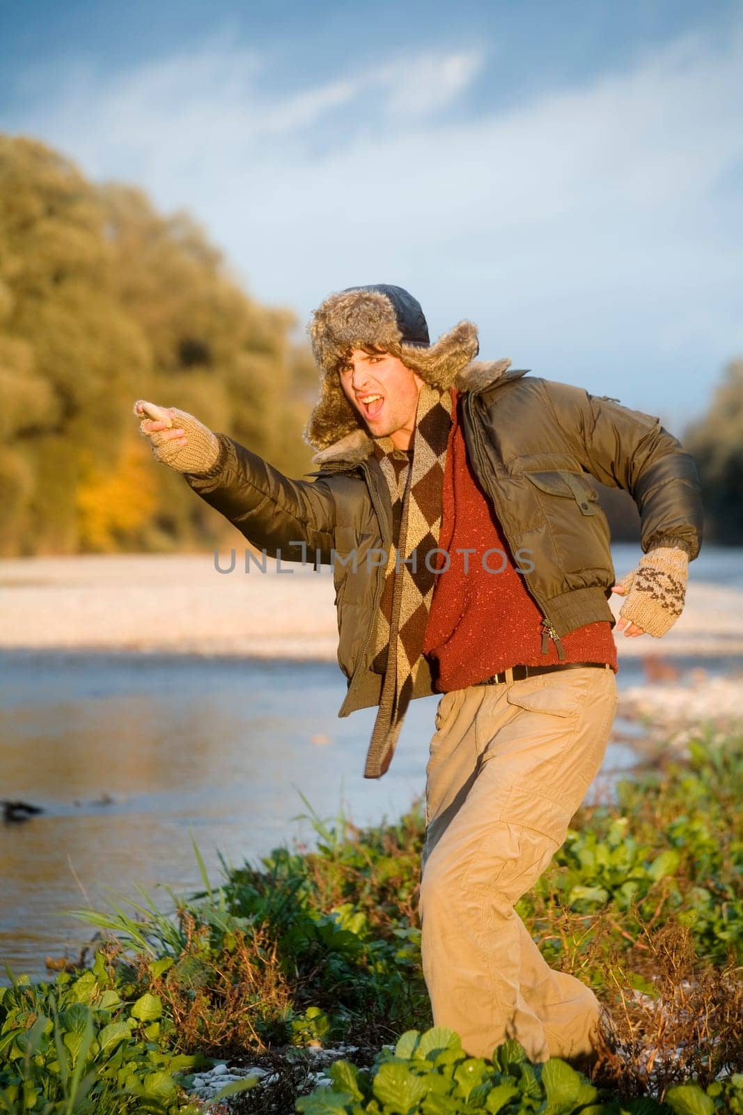 Man on the riverbank