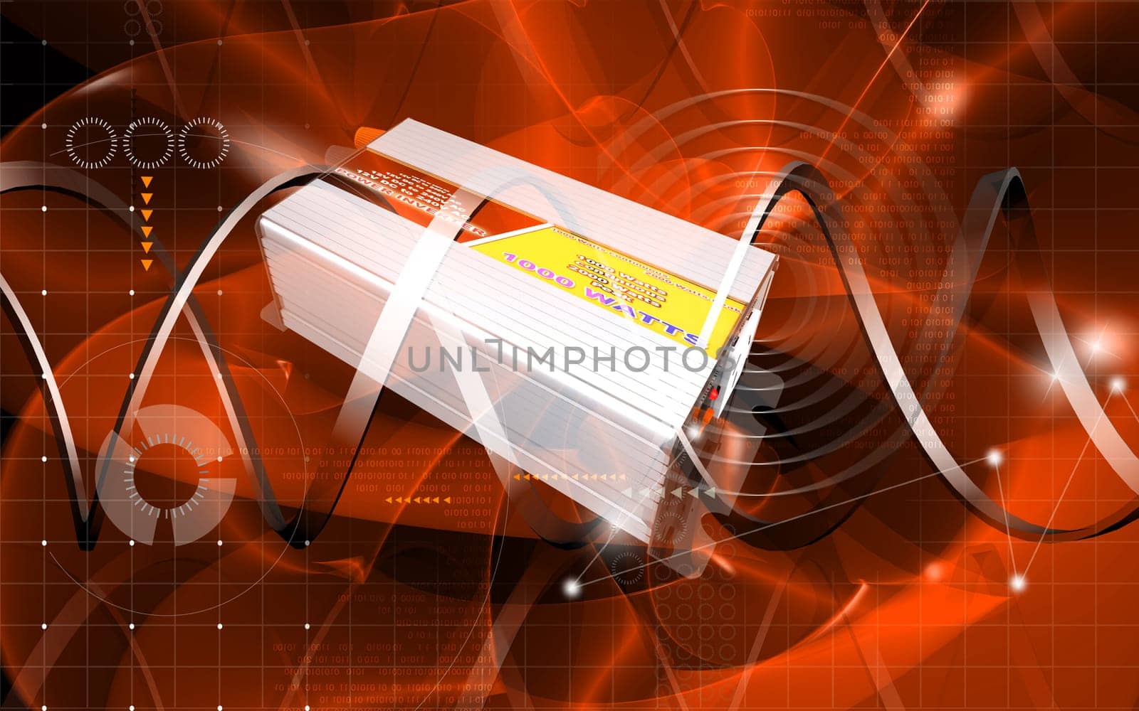 Digital illustration of inverter in colour background