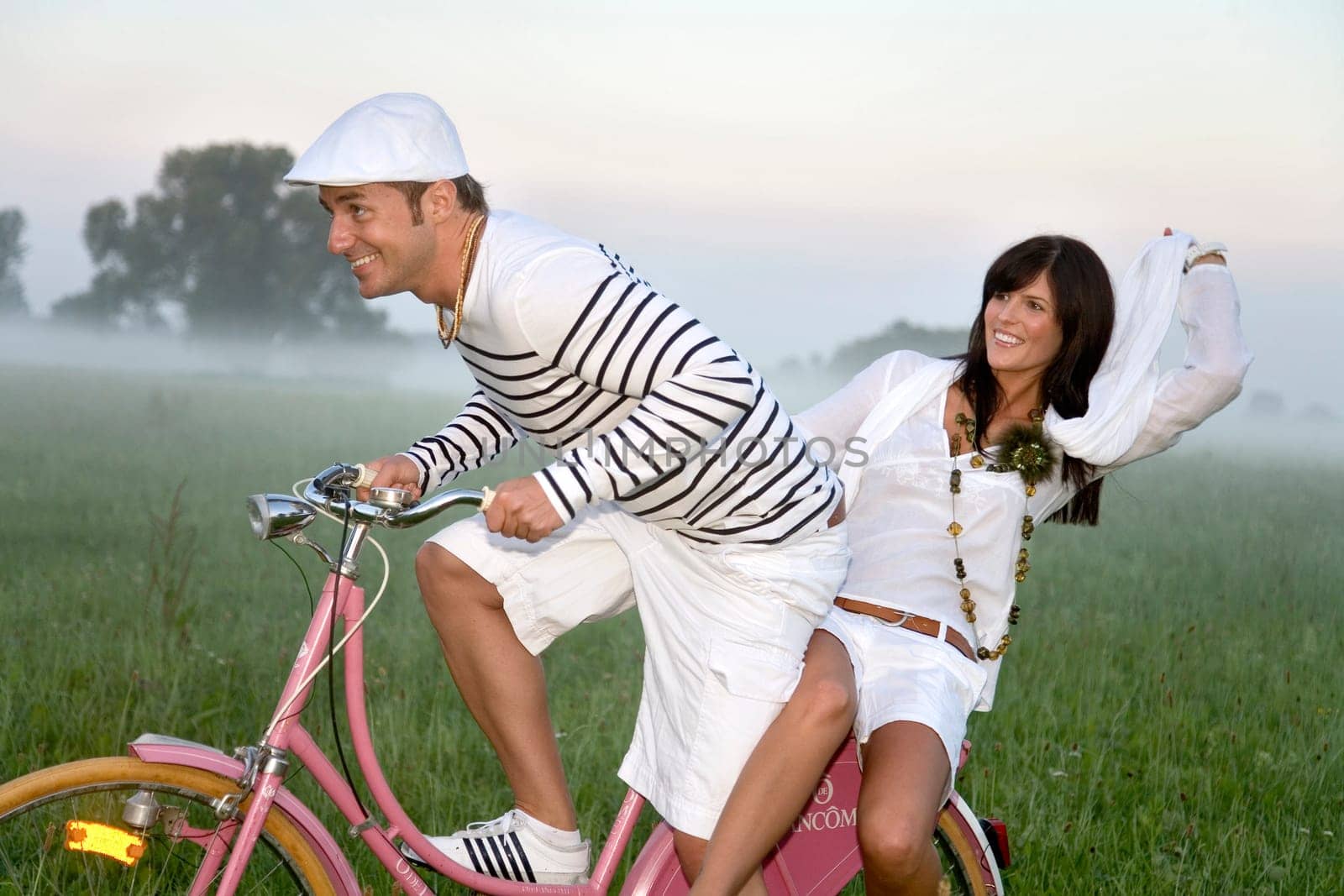 Couple on bicycle