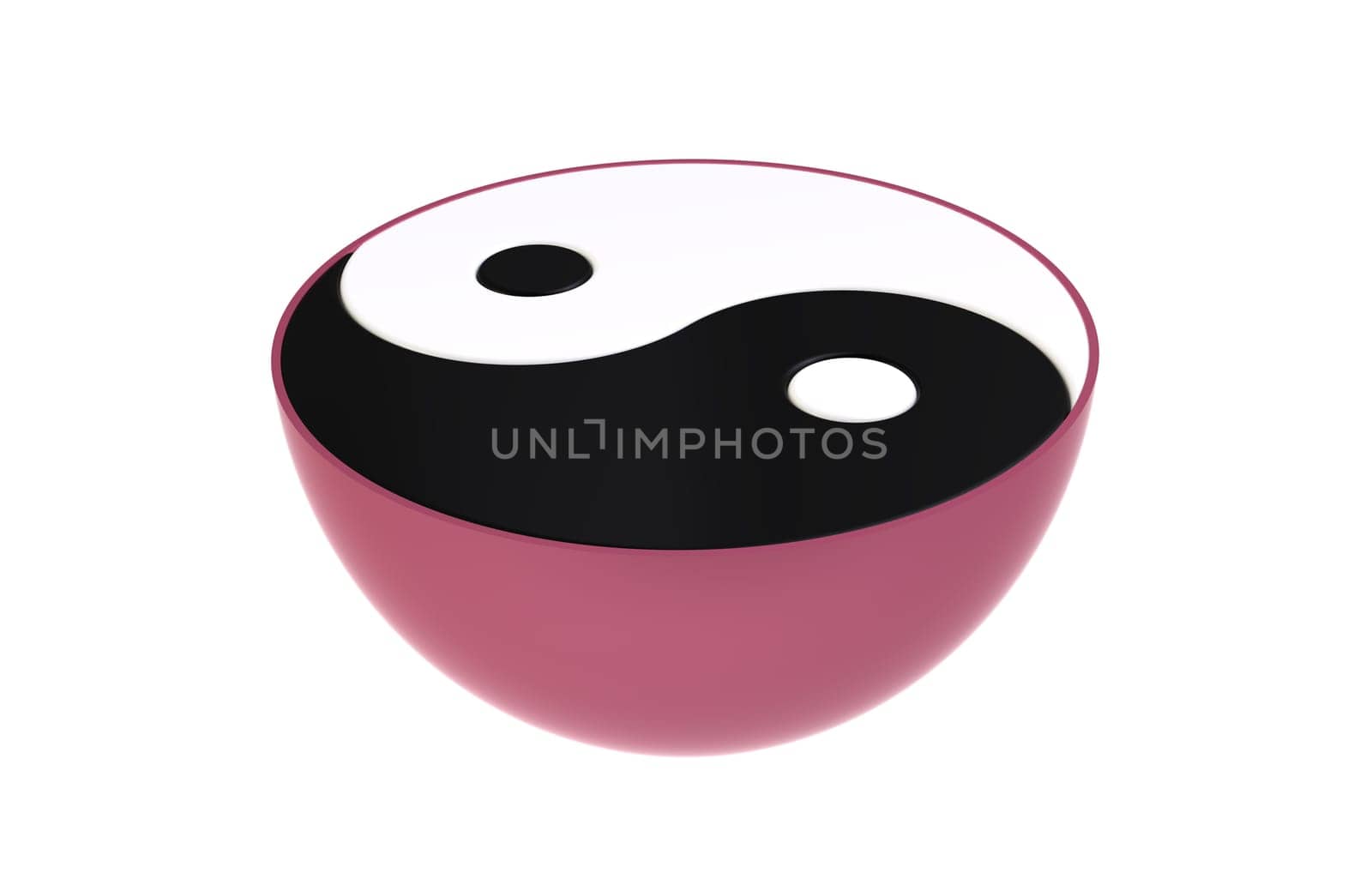Yin-yang symbol in colored egg isolated on white