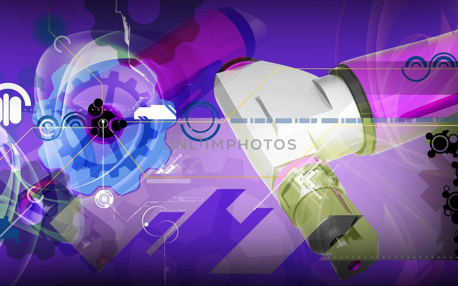 Digital illustration of air nibbler in colour background
