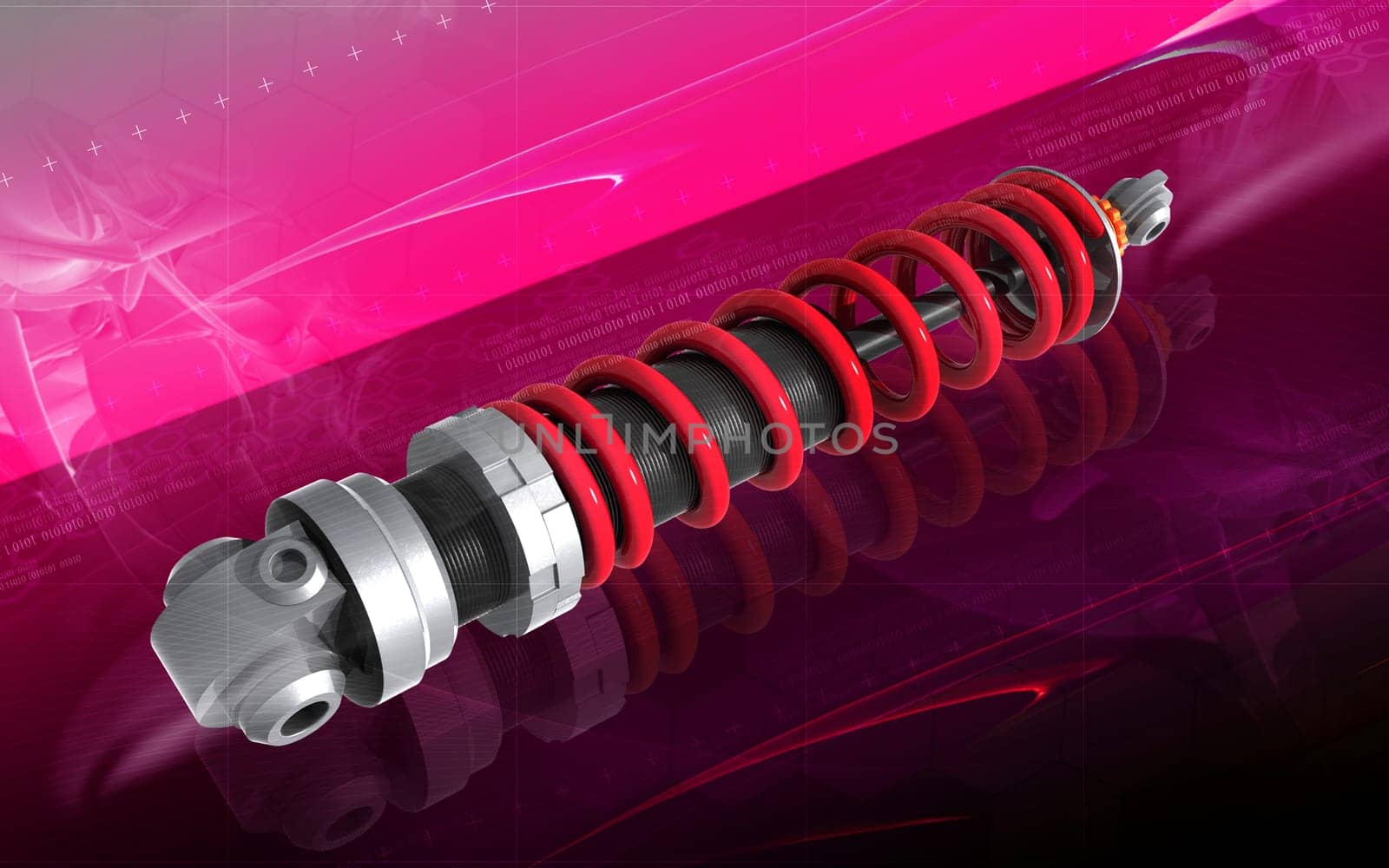 Digital illustration of Shock absorber in colour background