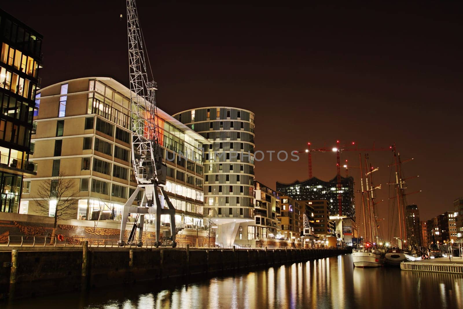 Hamburg Hafencity Night Scene