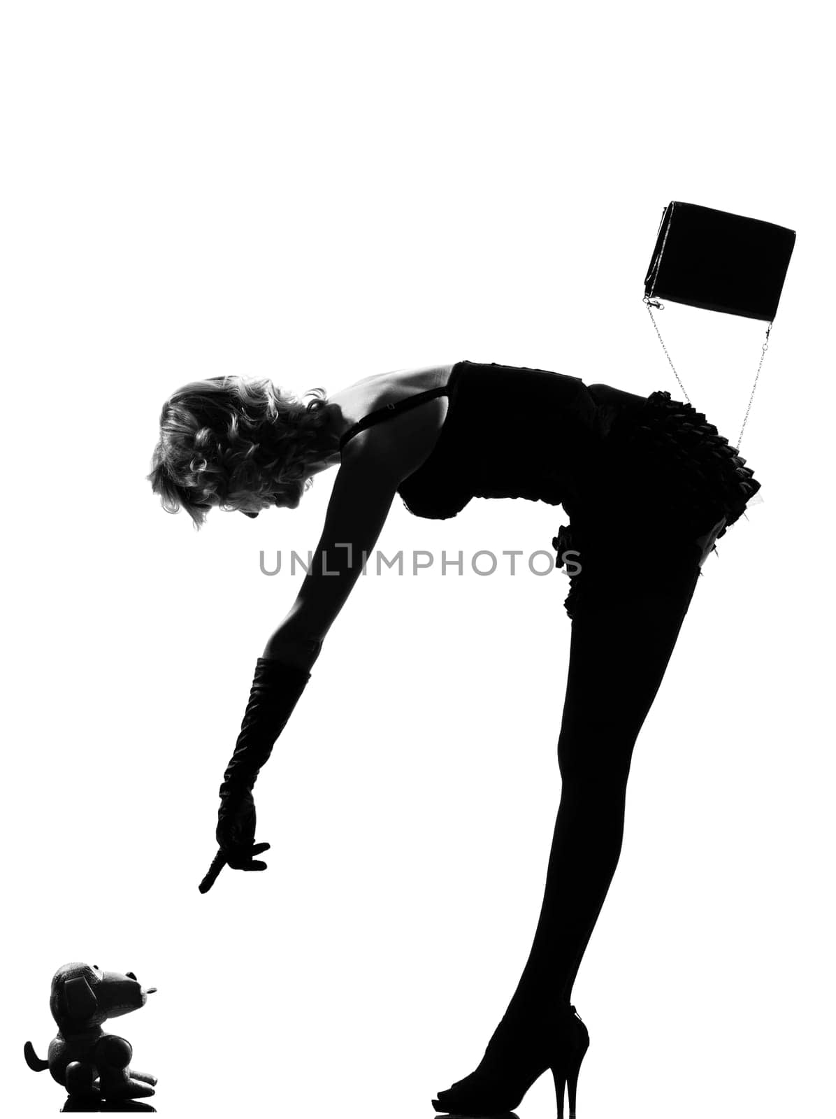stylish silhouette caucasian beautiful woman sexy  attitude behavior clothes full length on studio isolated white background