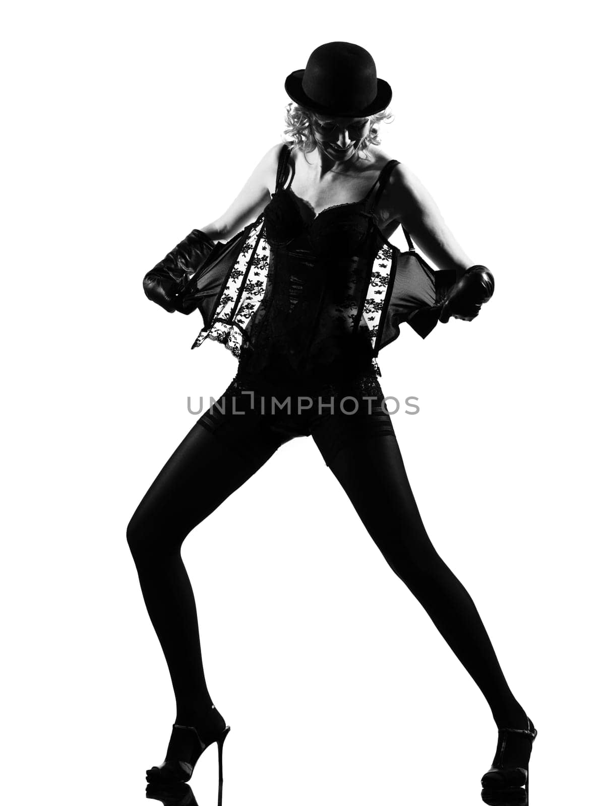 stylish silhouette caucasian beautiful woman sexy  attitude behavior clothes portrait on studio isolated white background