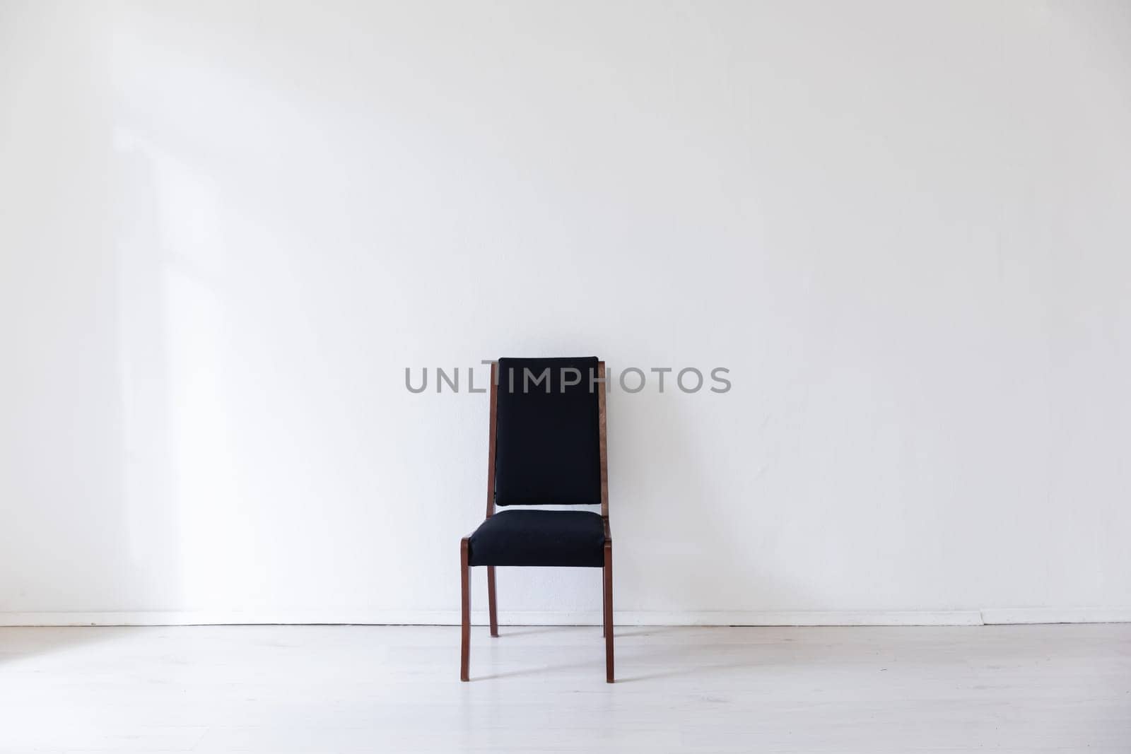 black chair on white background interior by Simakov