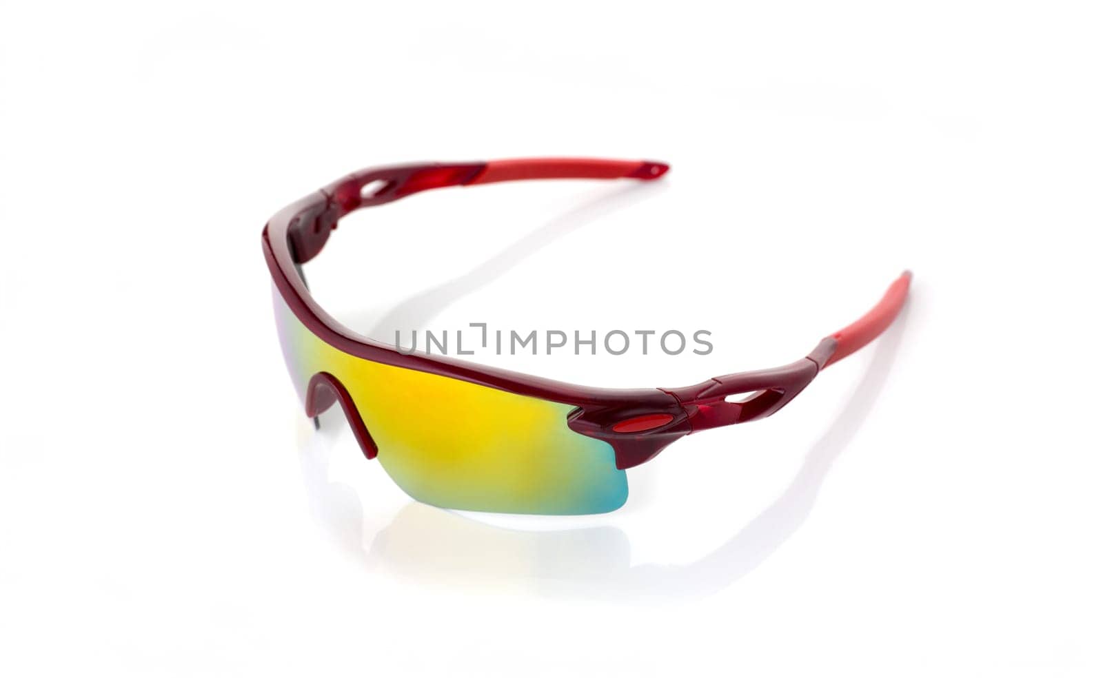 Sports glasses for a bicycle isolated on a white background advertising accessories for a cycling