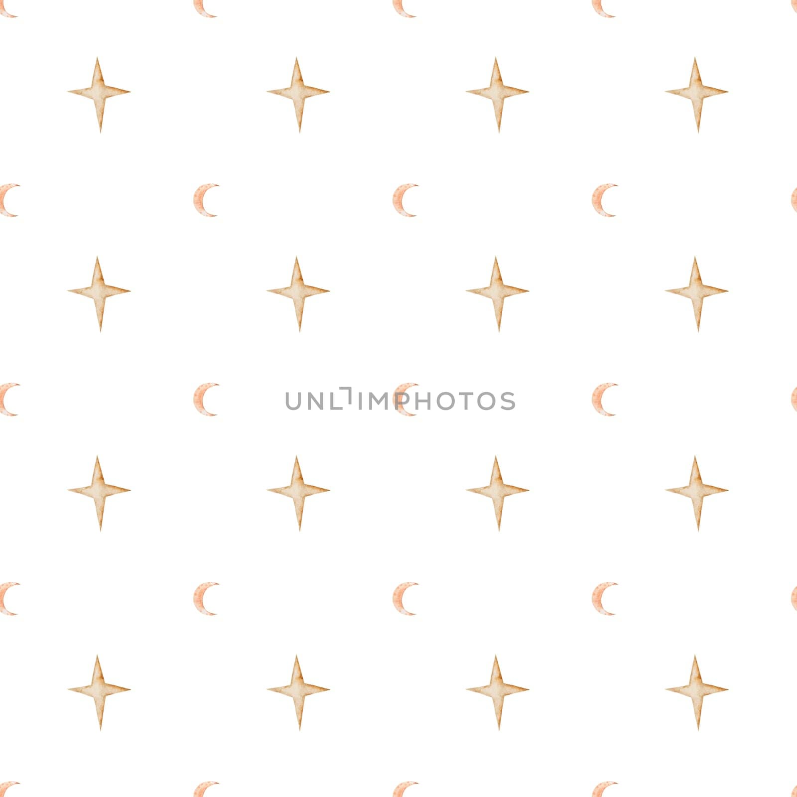 seamless pattern watercolor drawing month, stars, moon. for delicate children's fabrics and printing. enjoy. High quality illustration