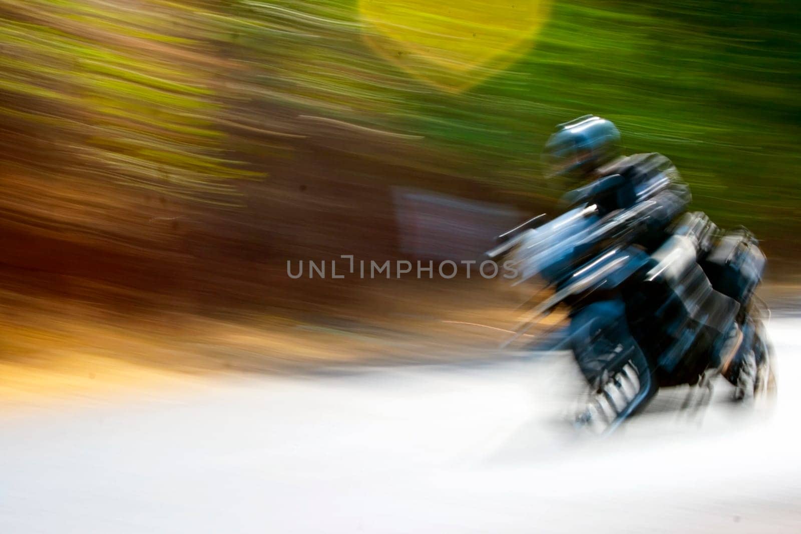 blur of indian biker speeding past