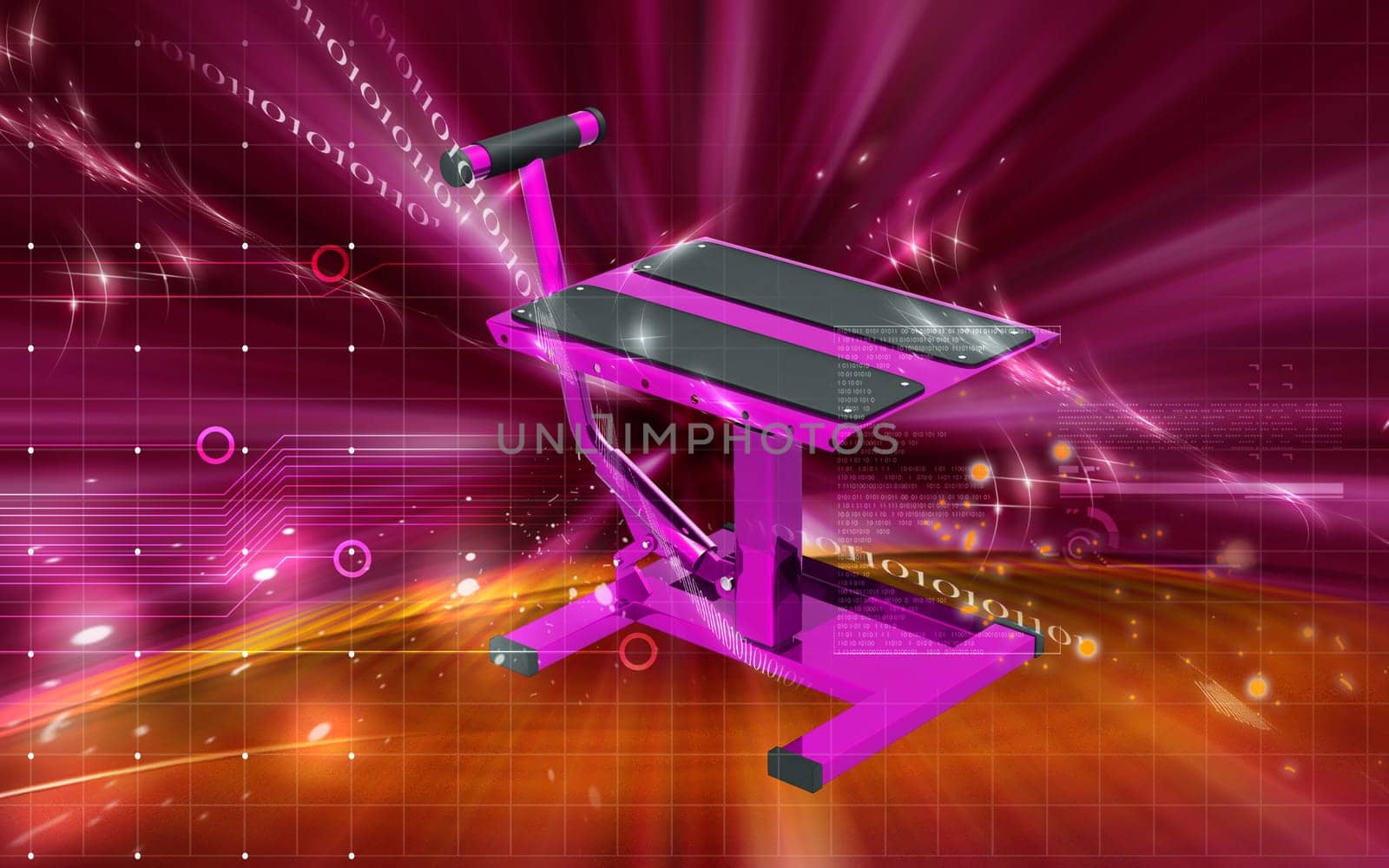 Digital illustration of Bike lift in colour background
