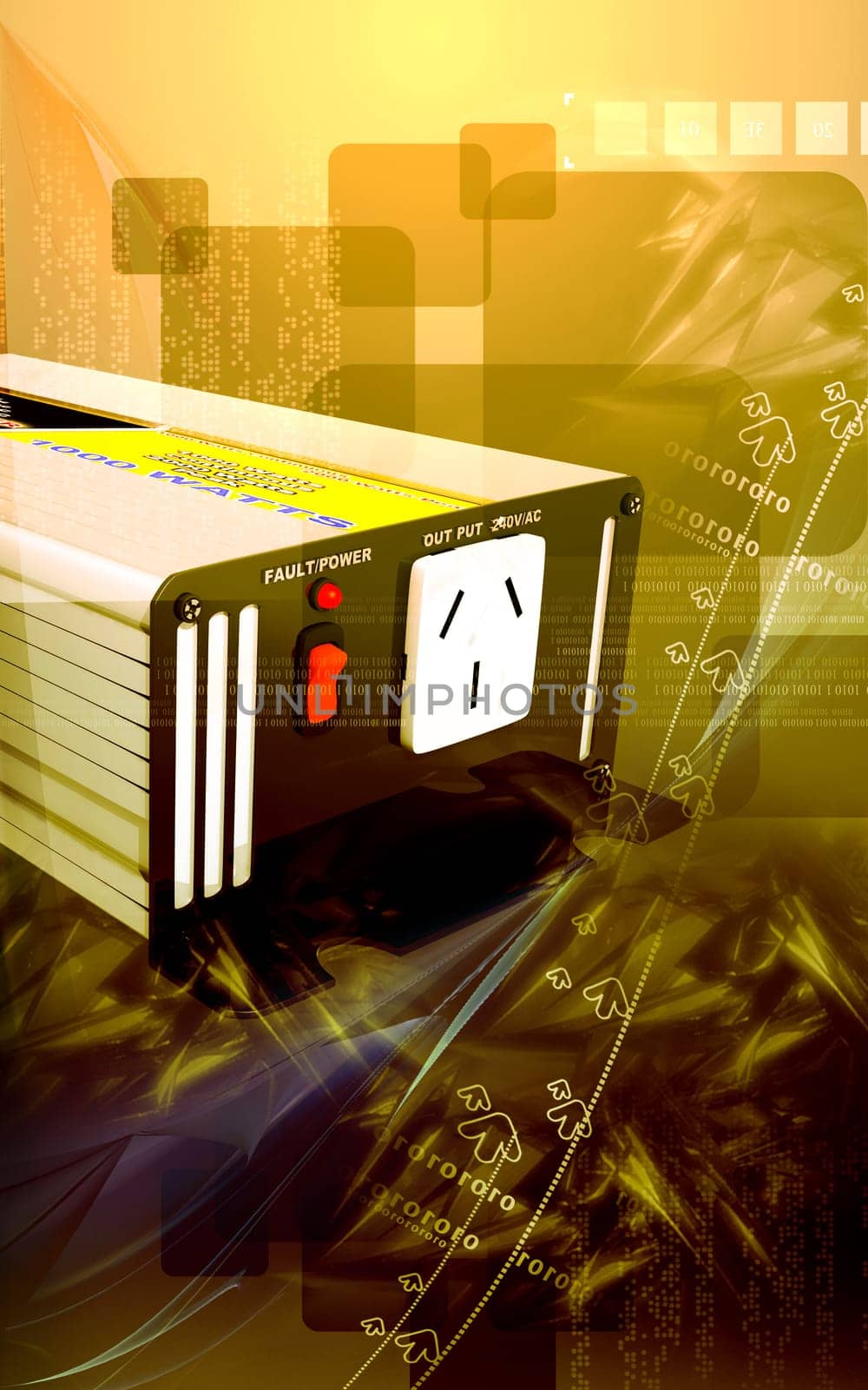 Digital illustration of inverter in colour background
