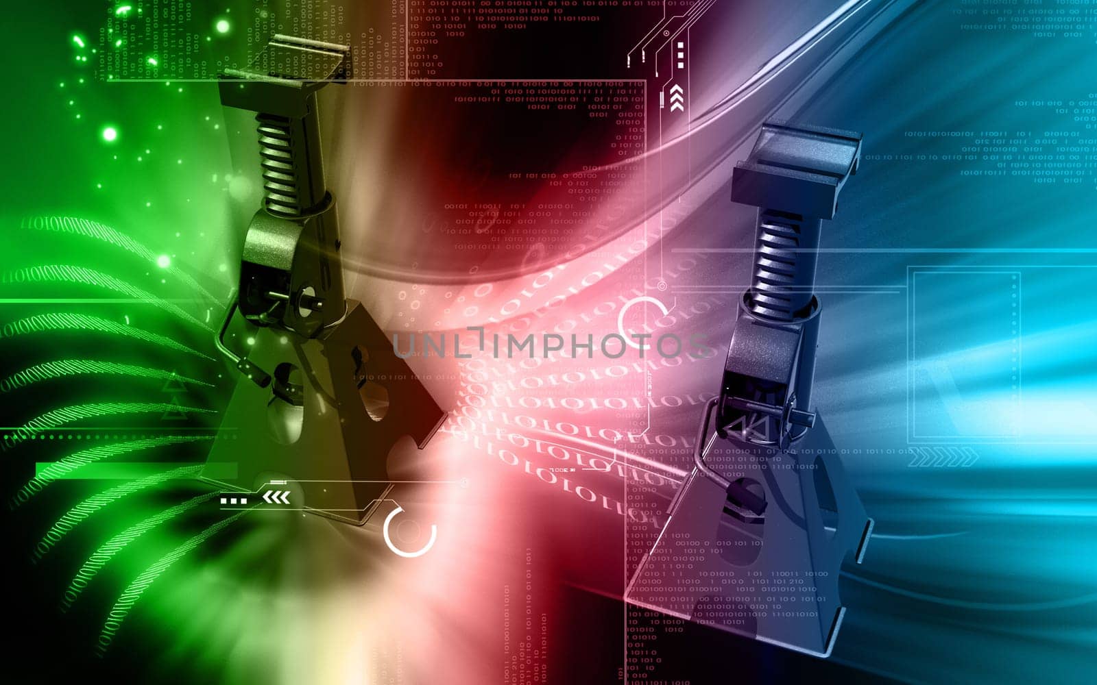 Digital illustration of Car lift in colour background