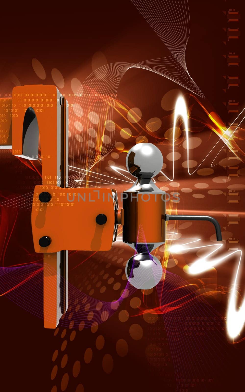 Digital illustration of tow ball in colour background