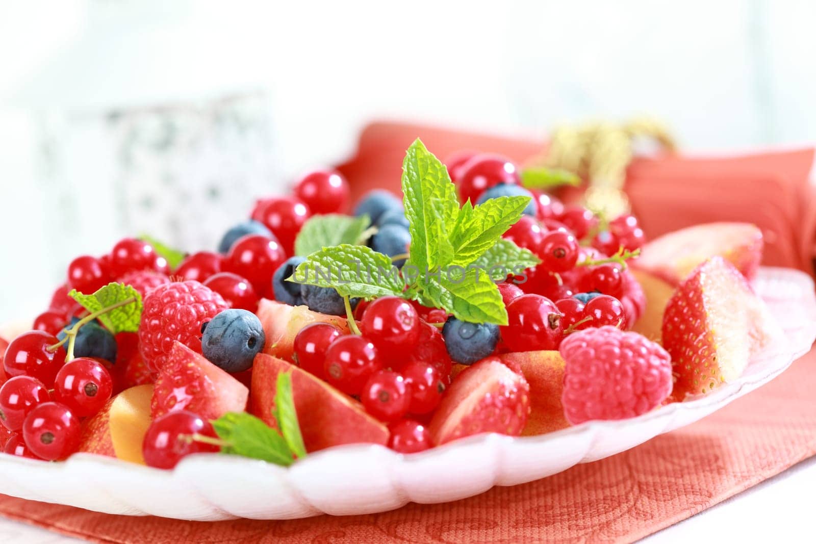 Delicious fresh berries served in bowl as dessert