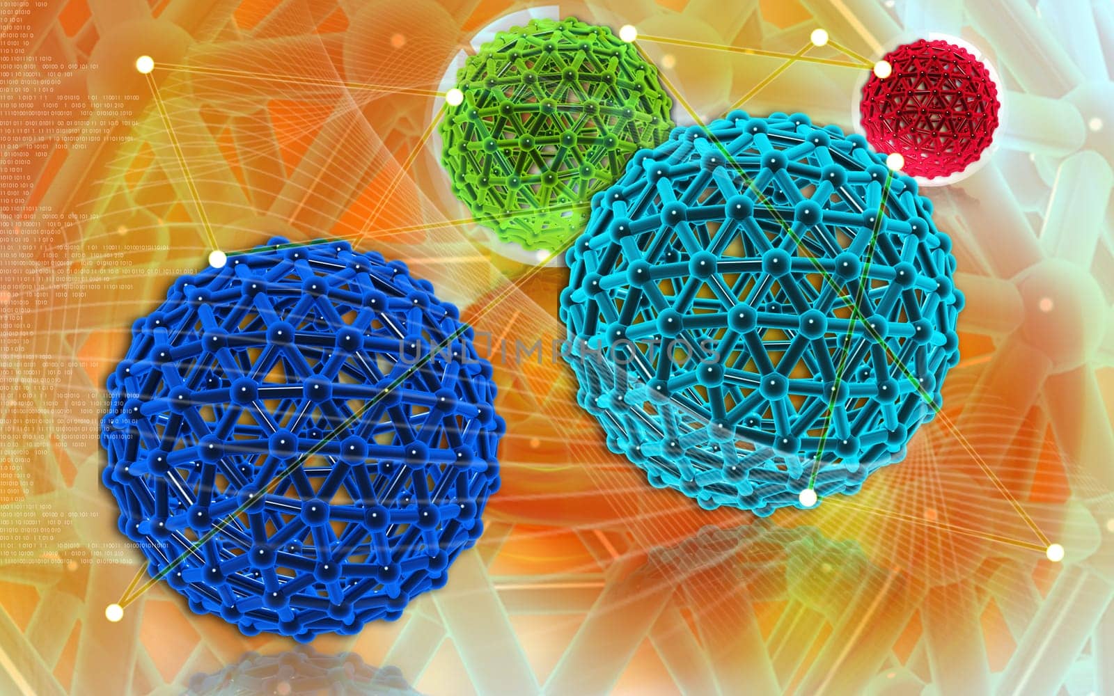Digital illustration of gene in colour background