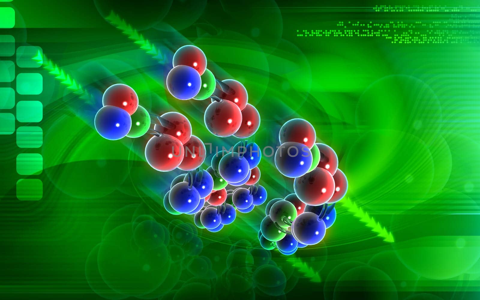 Digital illustration DNA structure in colour background