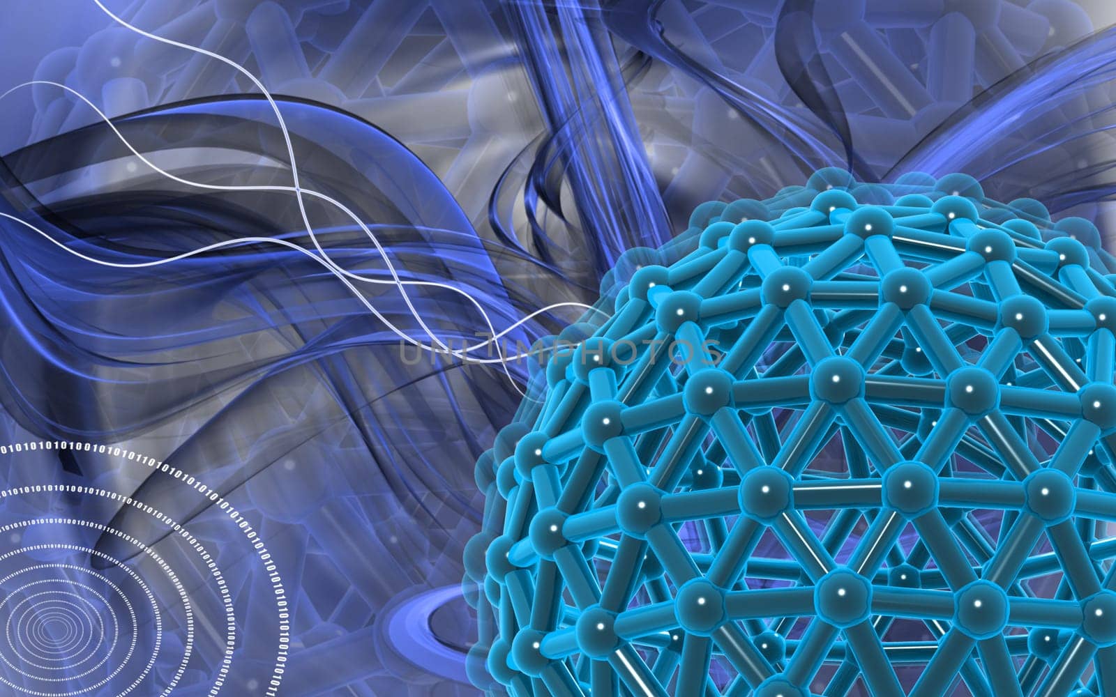 Digital illustration of gene in colour background