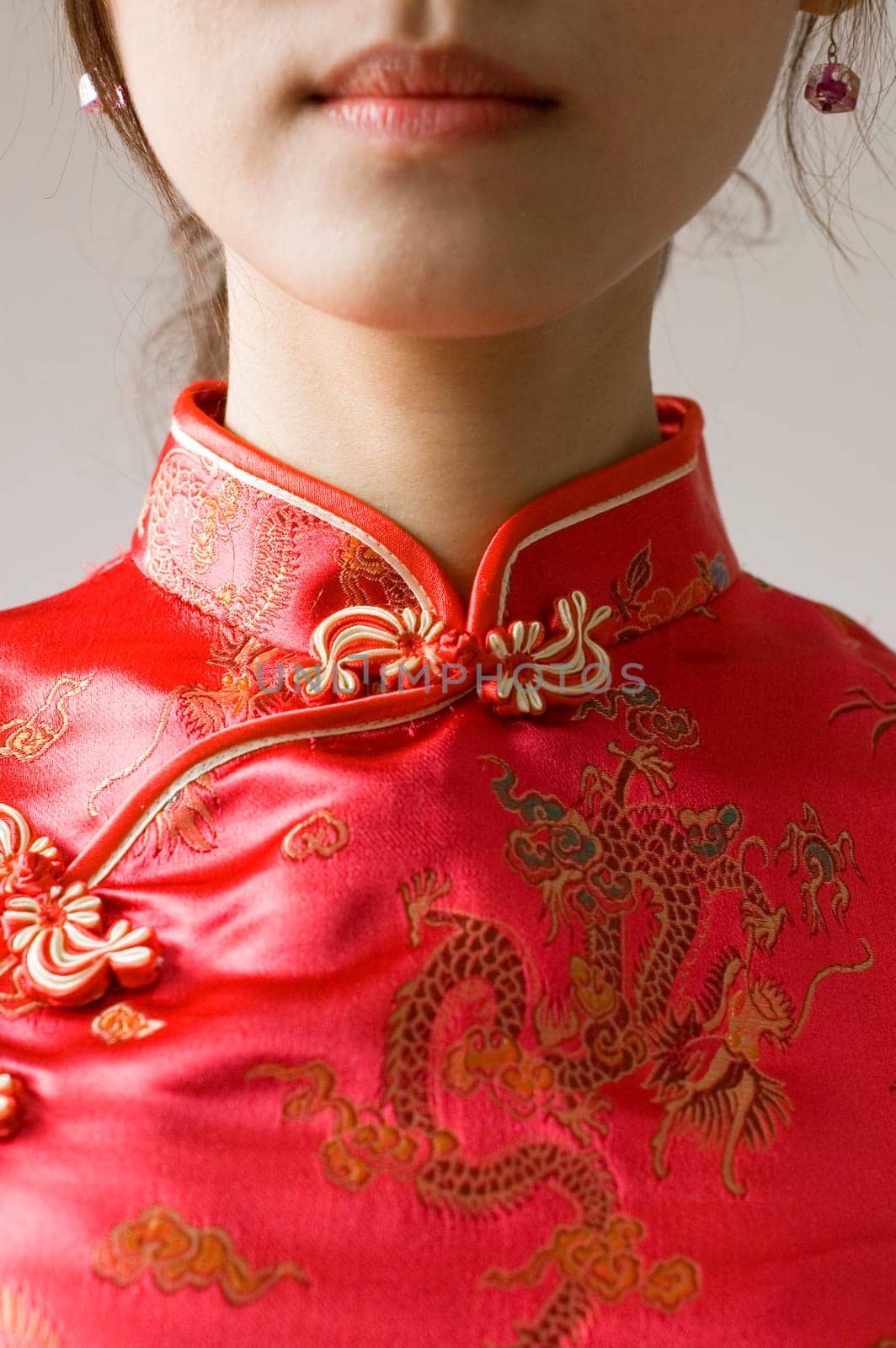 Abstract Chinese cheongsam costume