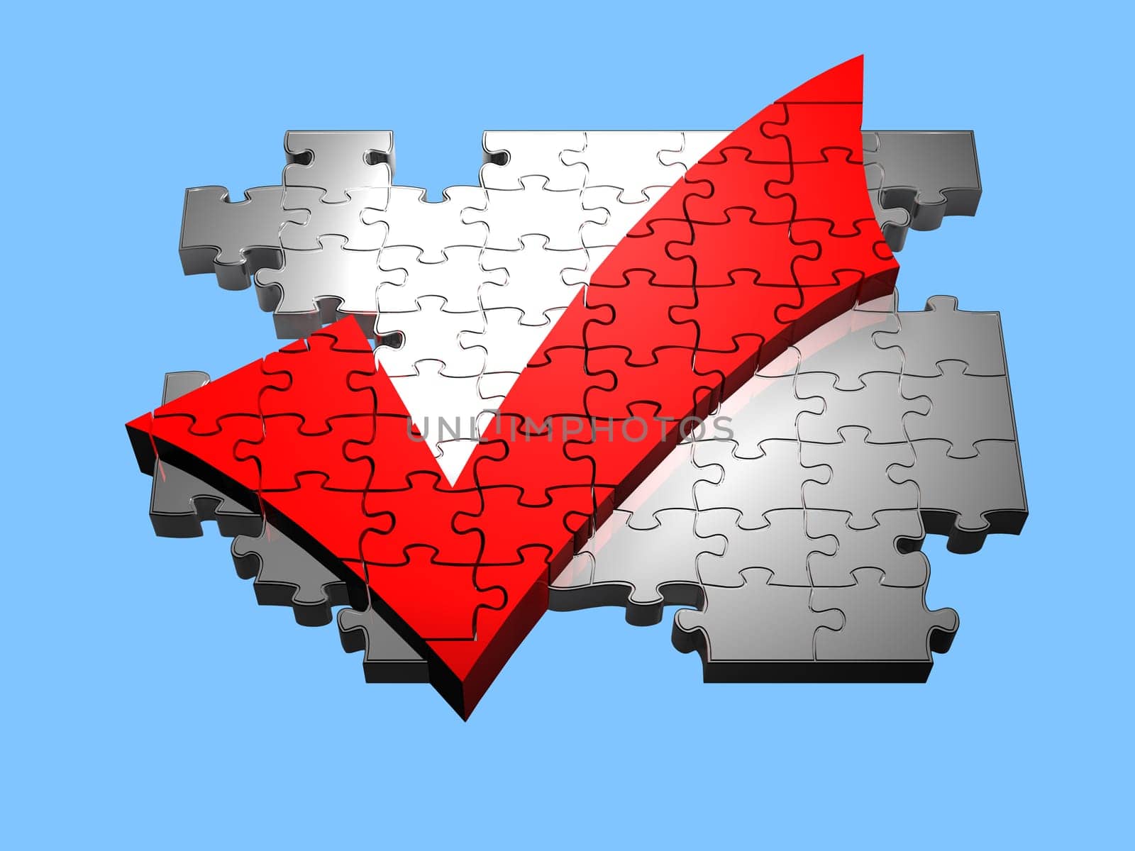 Illustration on Business Concepts - Hagged - Puzzle - 3D