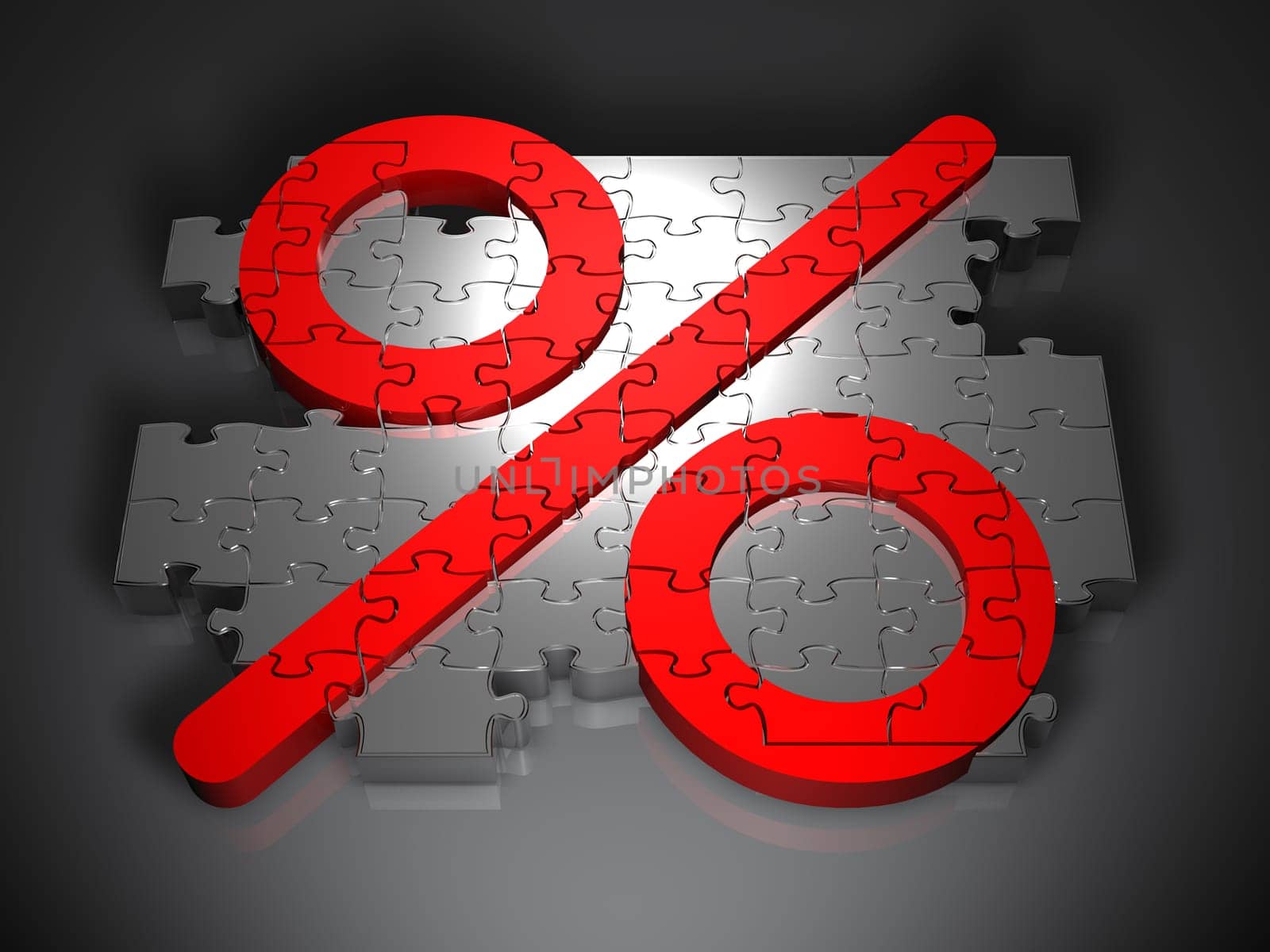 Discount Promotions Illustration - Percent Sign - Jigsaw Puzzle - Isolated