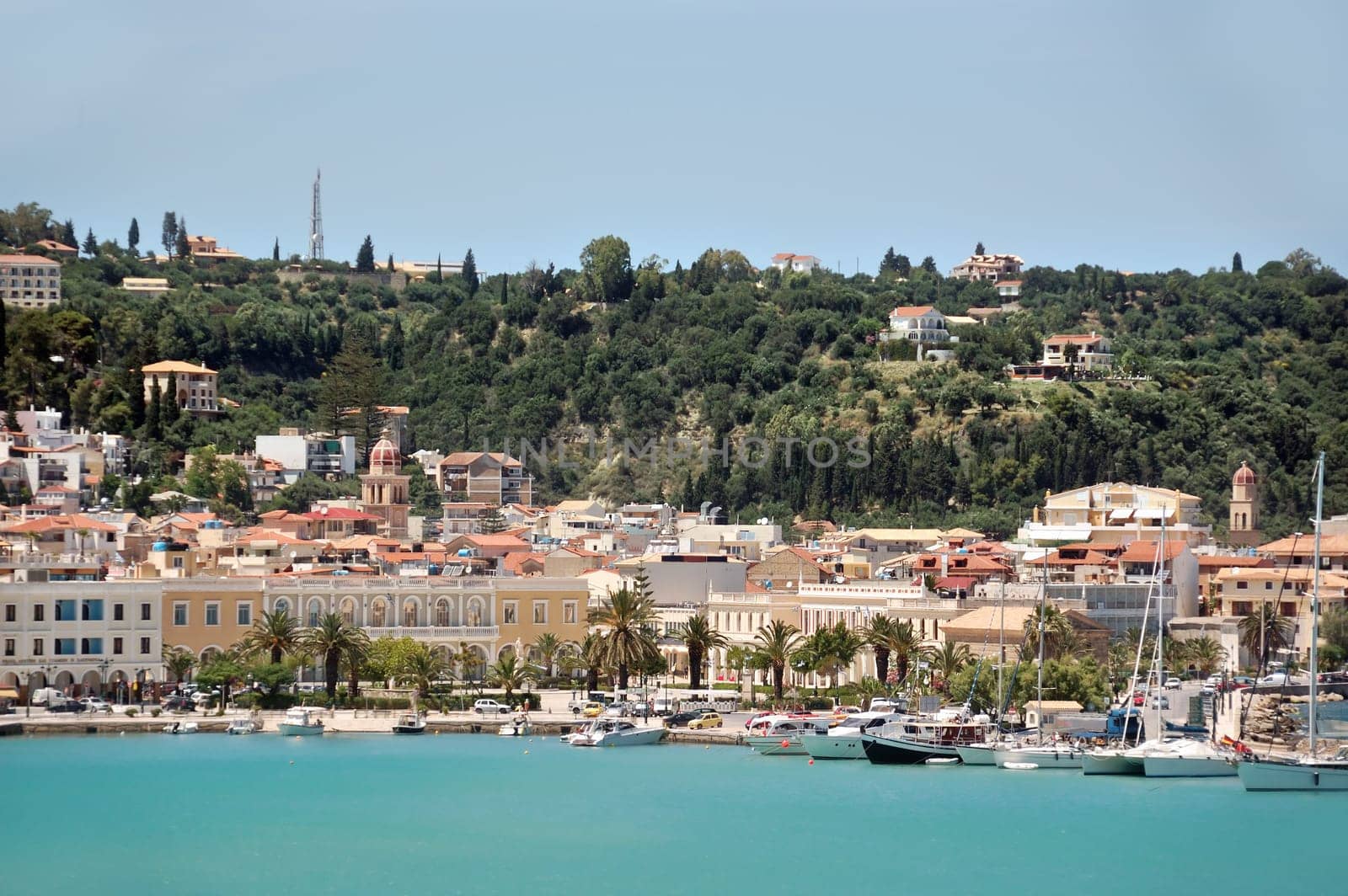 Panoramic view of port and town Zakynthos, Greece.