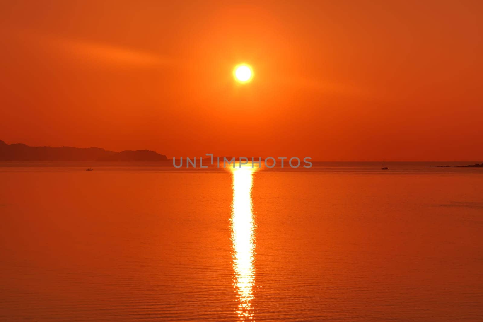 sunrise at sea in Zakynthos island, Greece