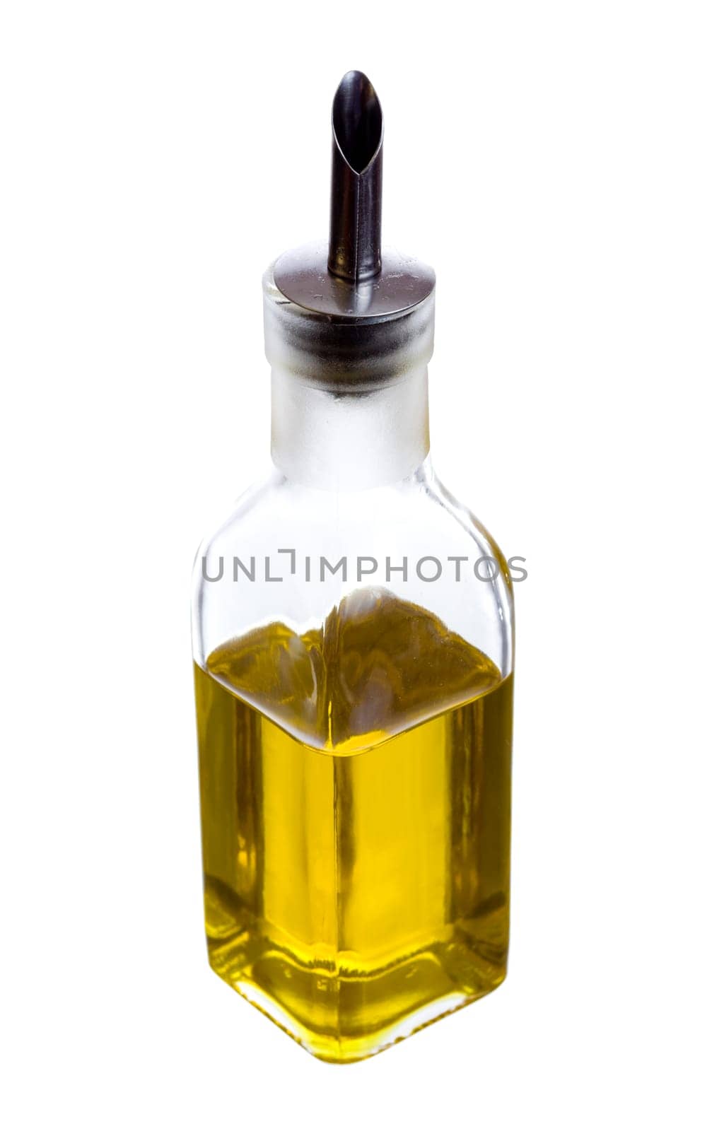 image of a bottle of  spanish biologic virgin olive oil isolated over a white background