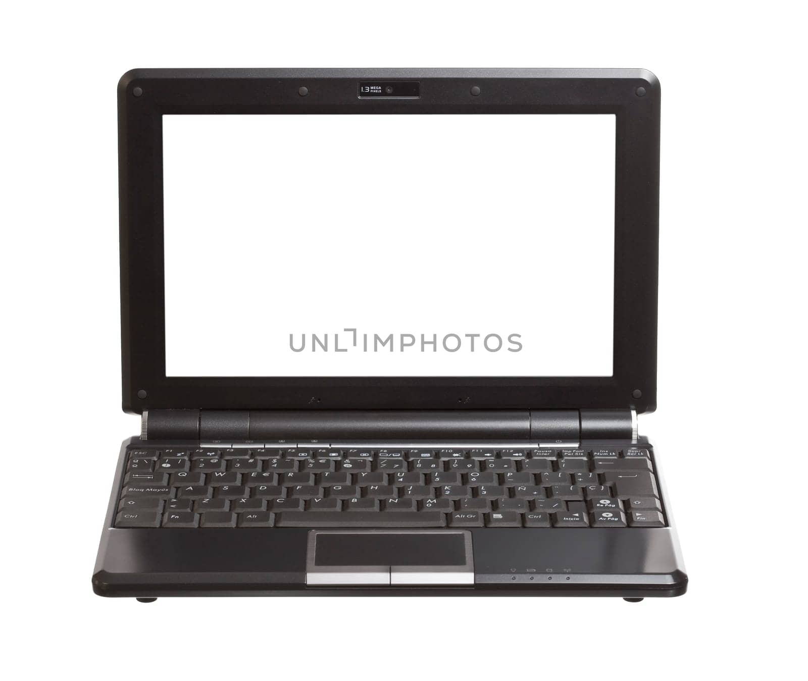image of a new small netbook isolated over a white background