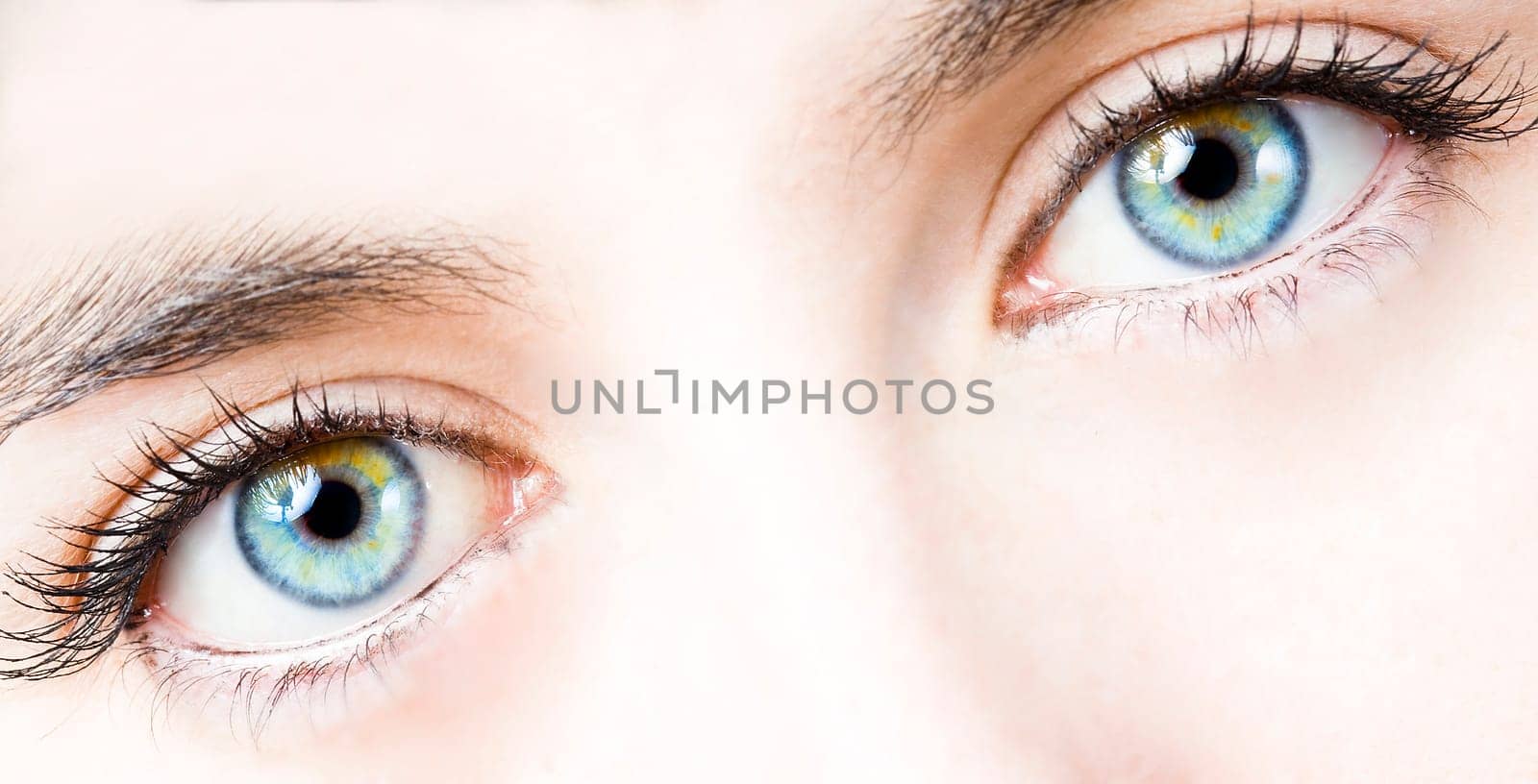 close up of the eyes of a pretty young girl