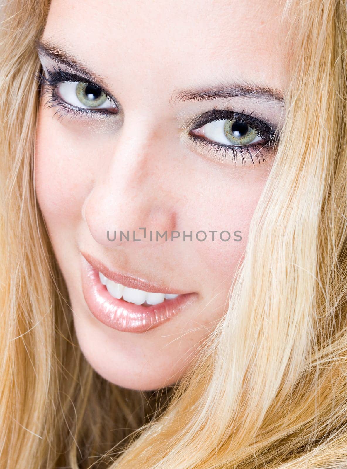 a portrait of a real beautiful young surprised girl