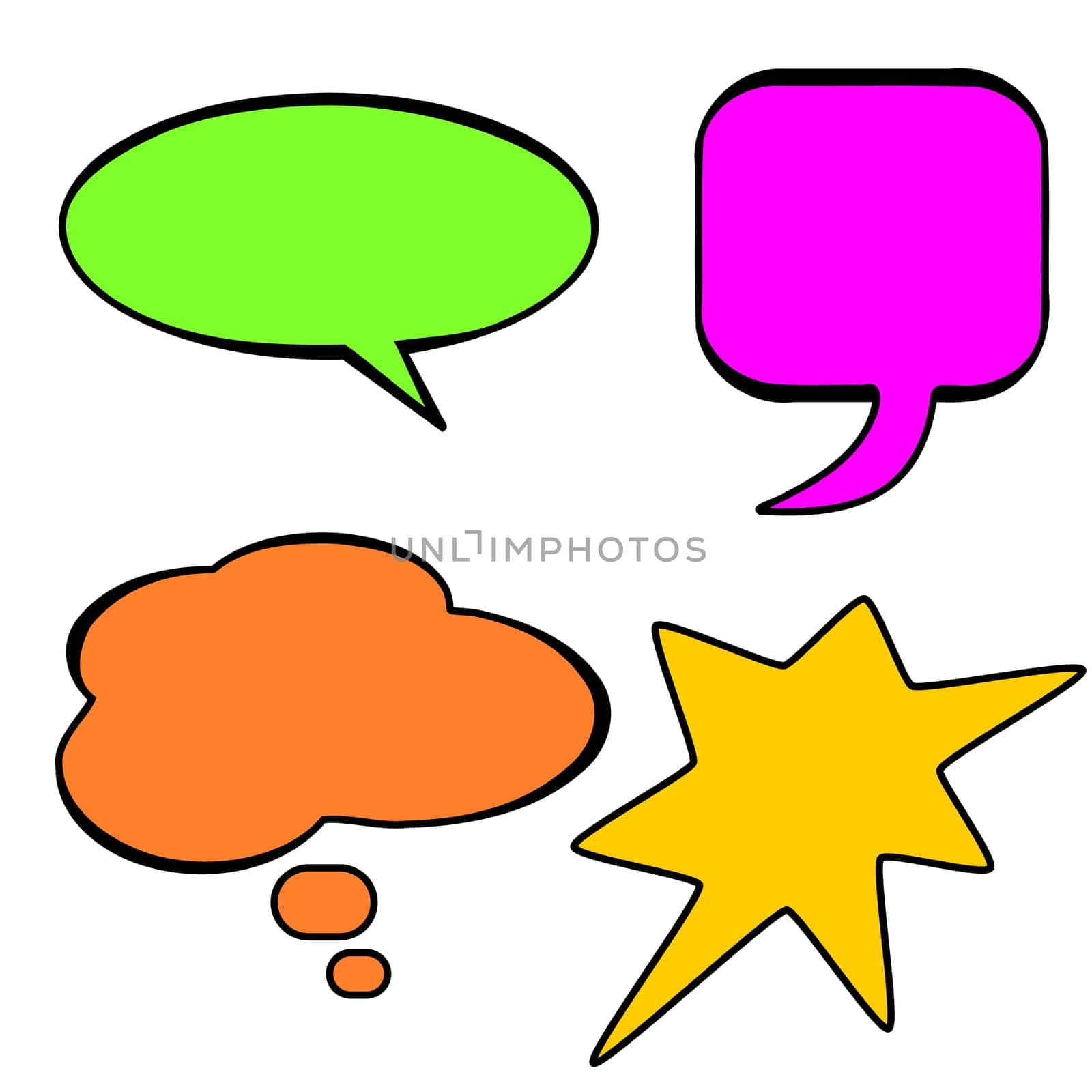Colorful speech bubbles