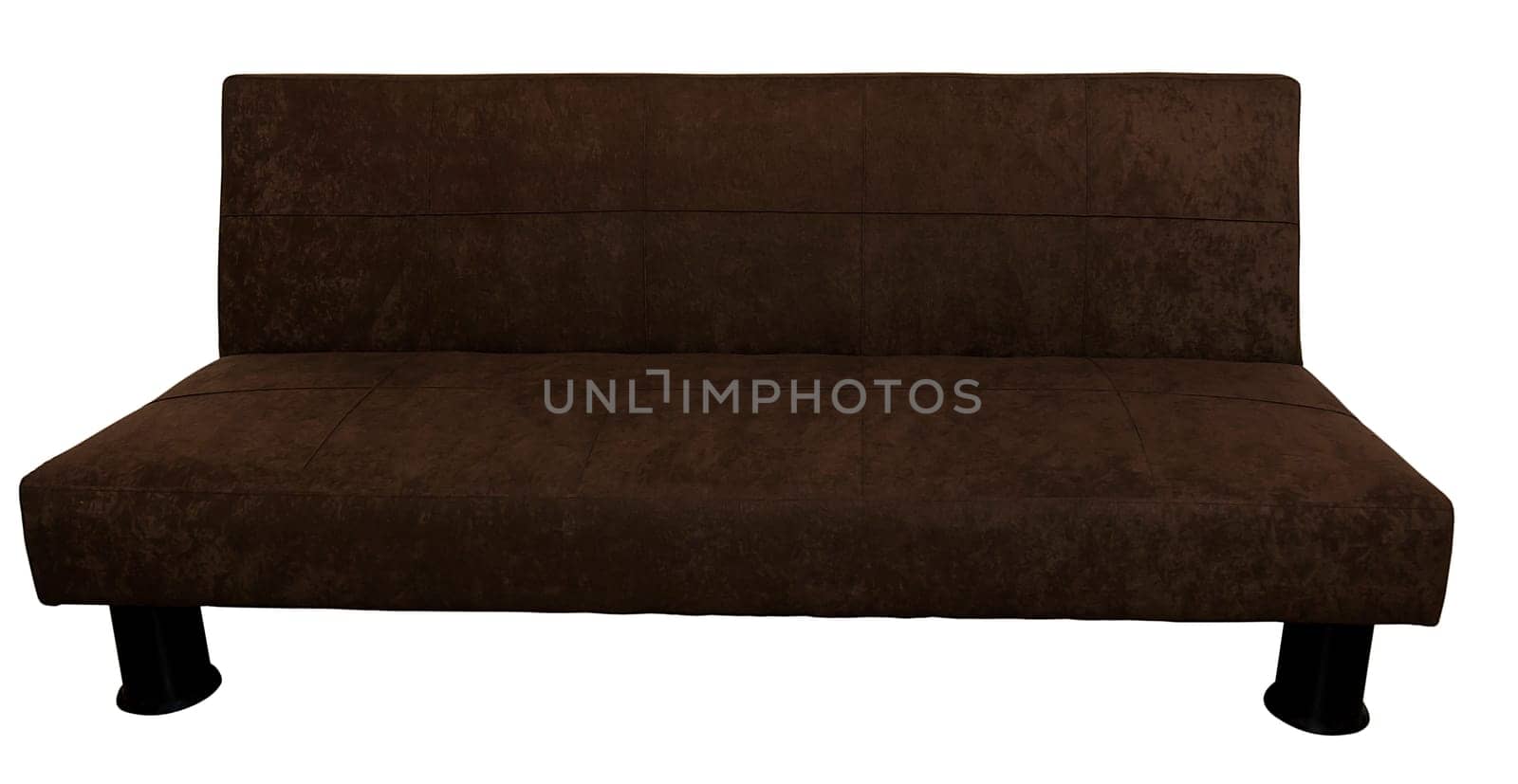 A brown suede Futon isolated on white.
